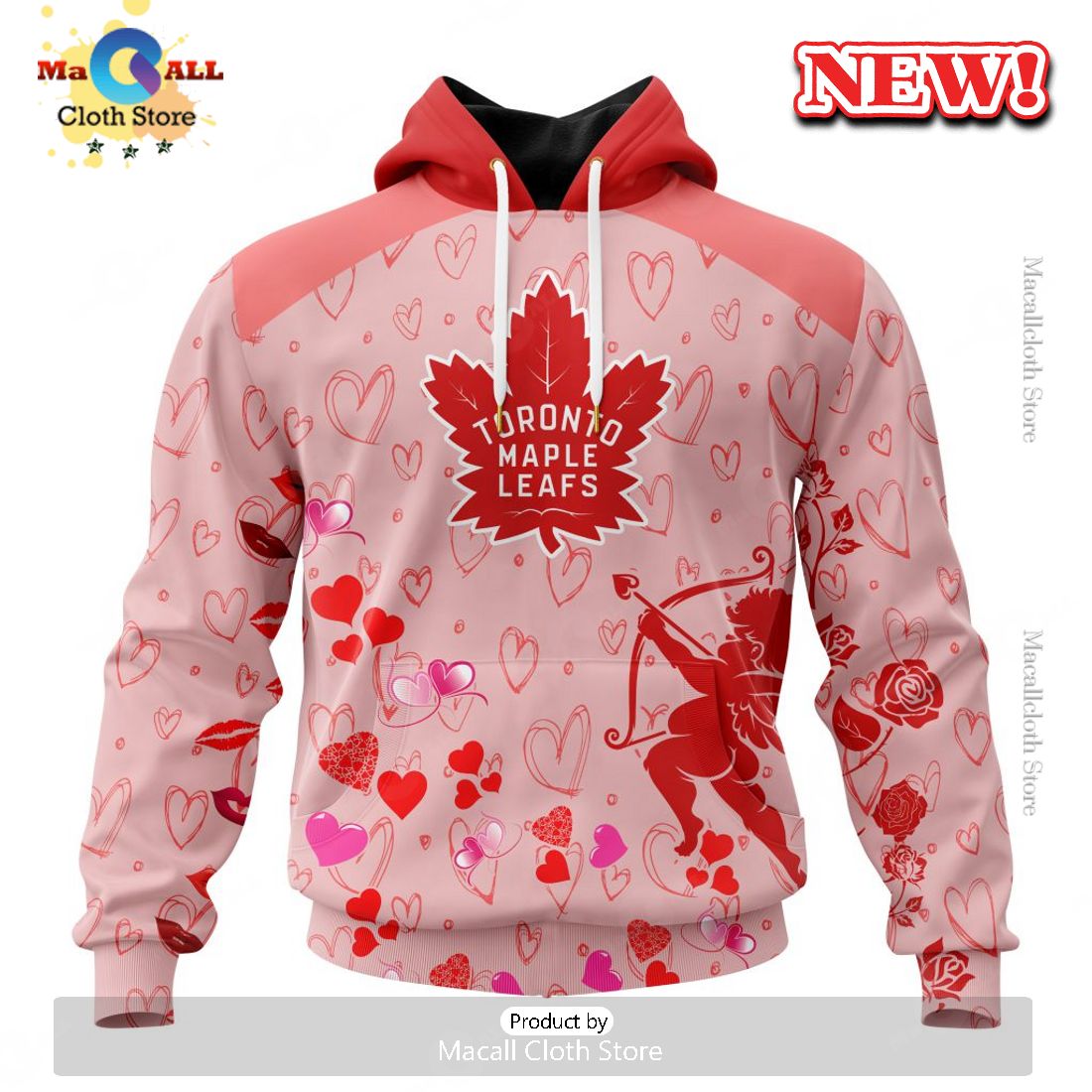 Personalized NHL Toronto Maple Leafs Special Gift For Valentines Day Hoodie 3D