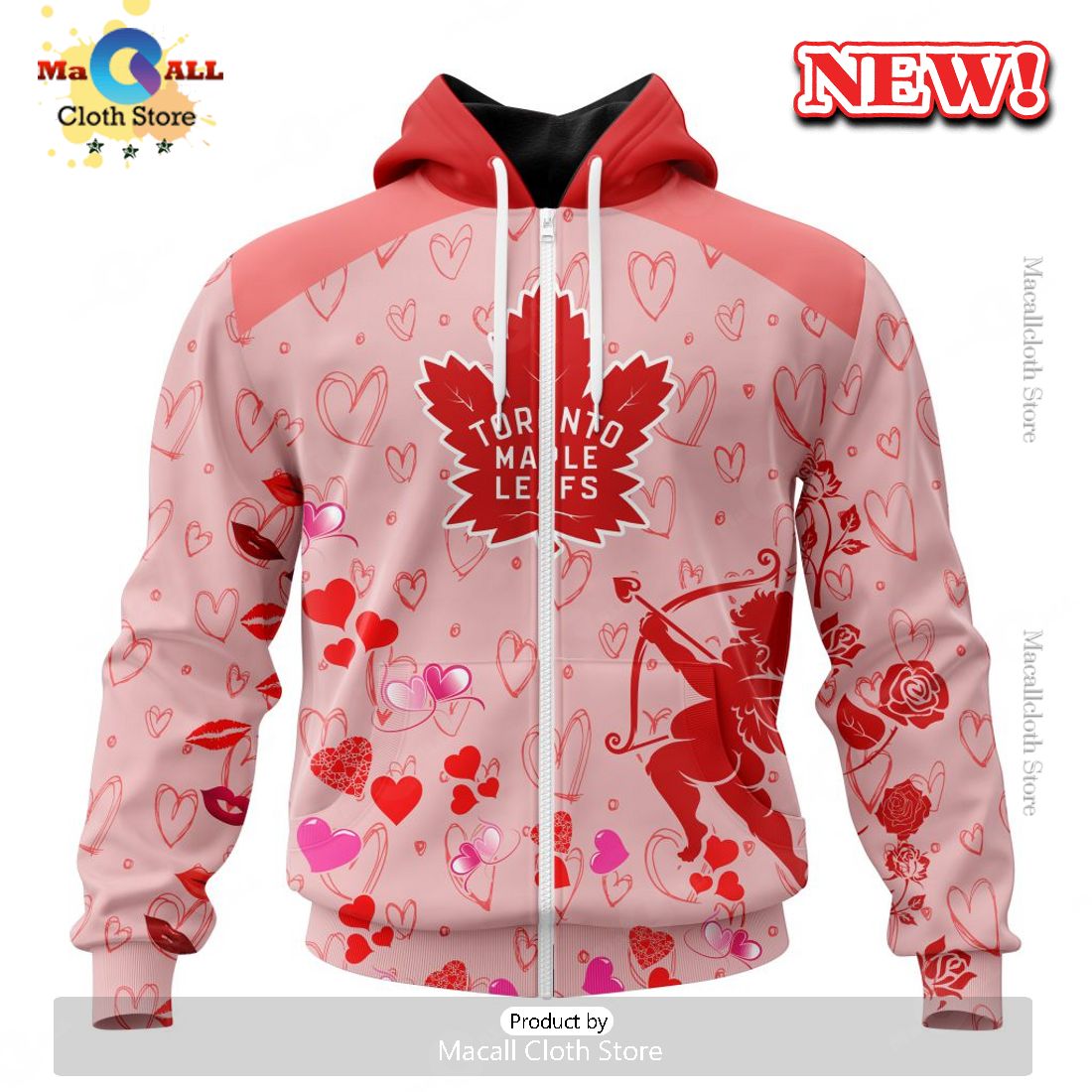 Personalized NHL Toronto Maple Leafs Special Gift For Valentines Day Hoodie 3D