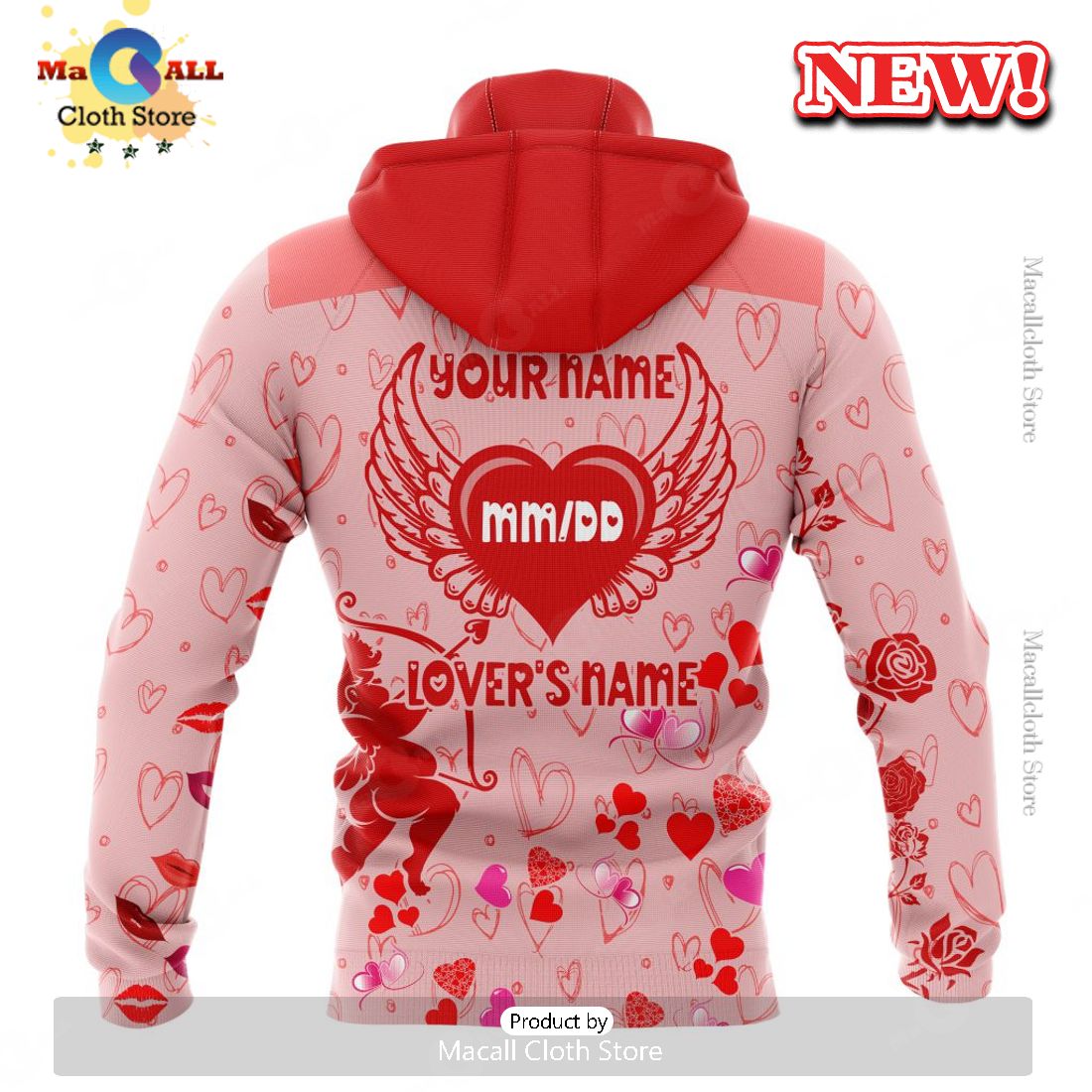 Personalized NHL Toronto Maple Leafs Special Gift For Valentines Day Hoodie 3D