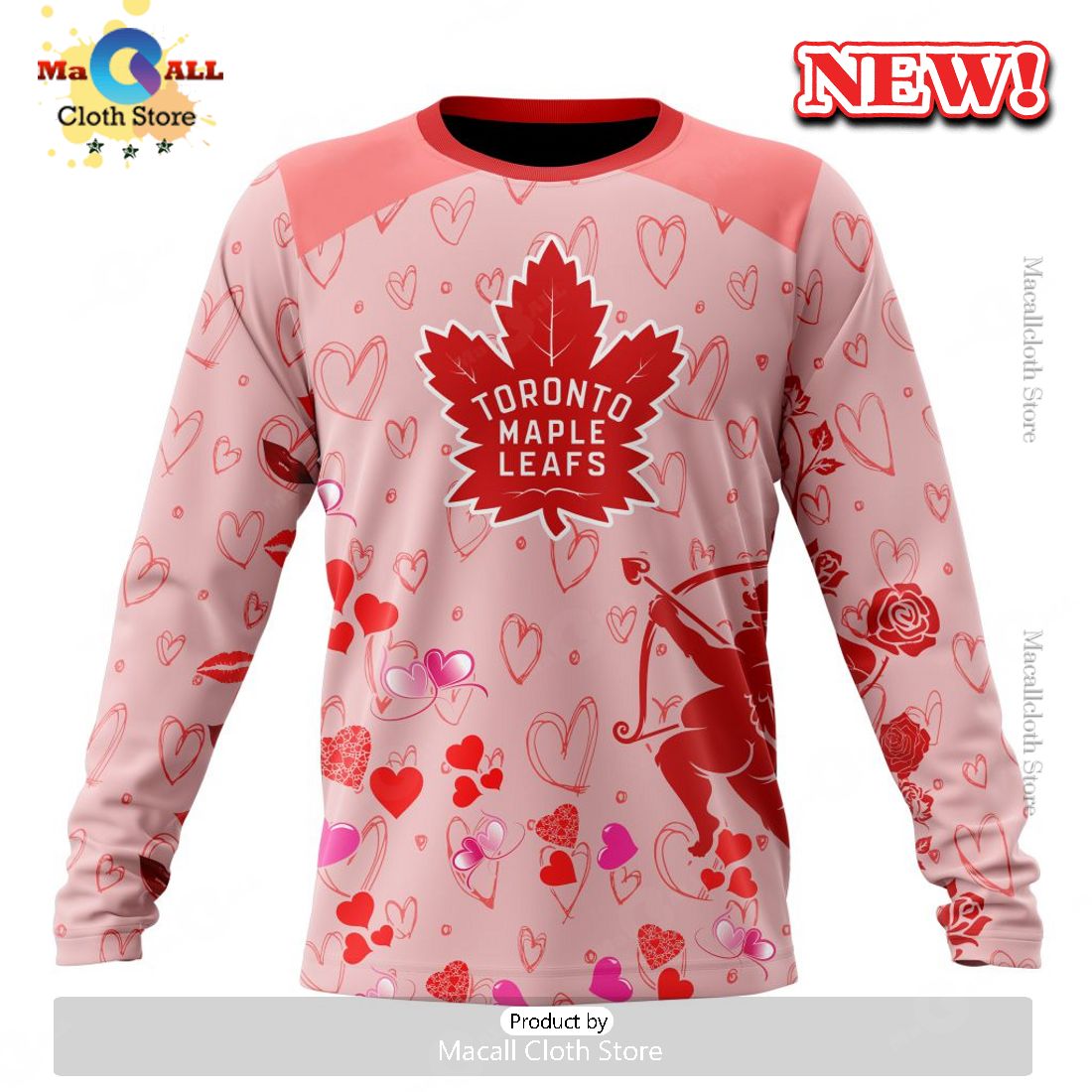 Personalized NHL Toronto Maple Leafs Special Gift For Valentines Day Hoodie 3D
