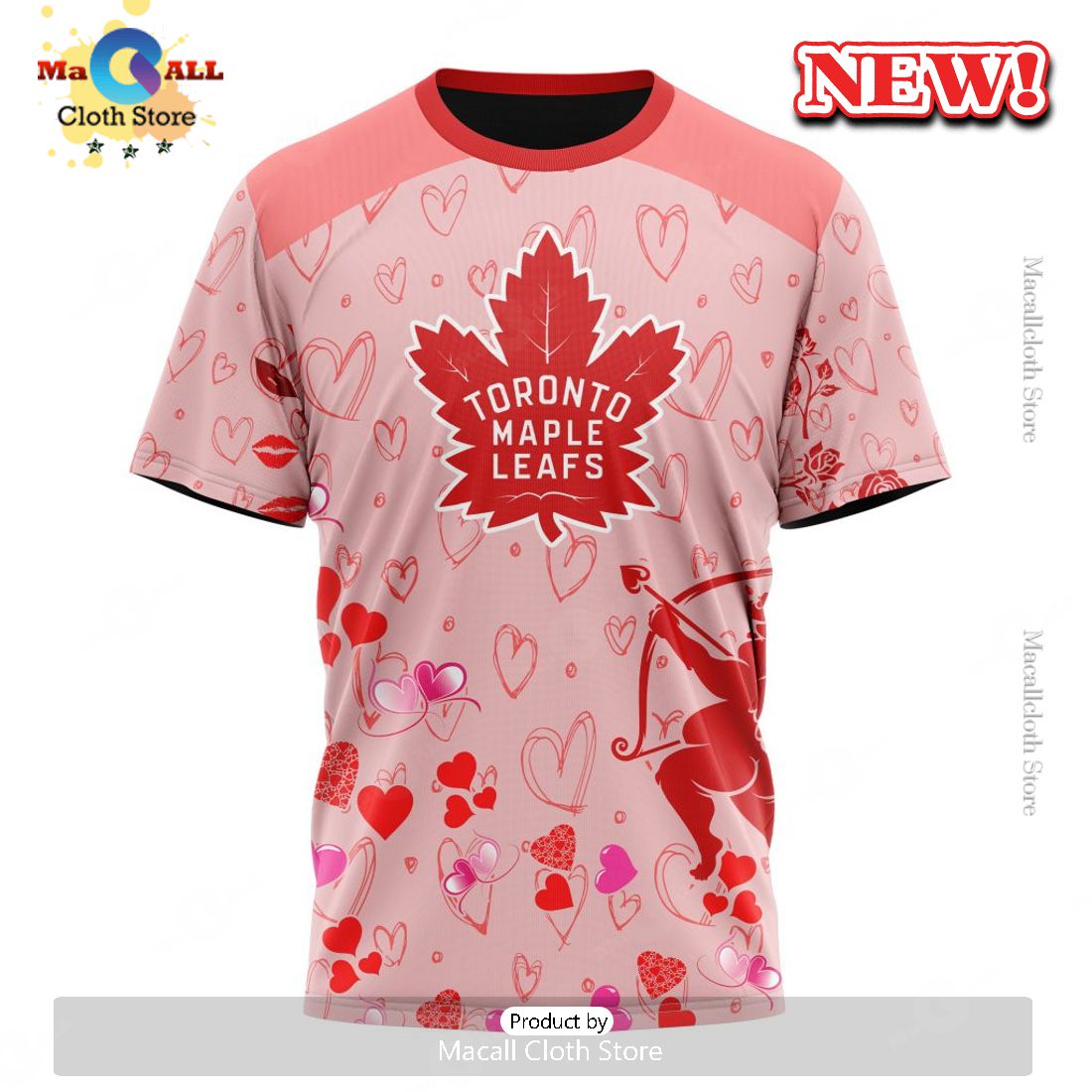 Personalized NHL Toronto Maple Leafs Special Gift For Valentines Day Hoodie 3D