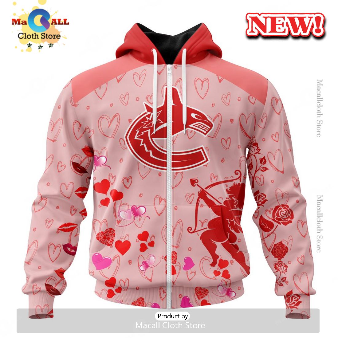 Personalized NHL Vancouver Canucks Special Gift For Valentines Day Hoodie 3D