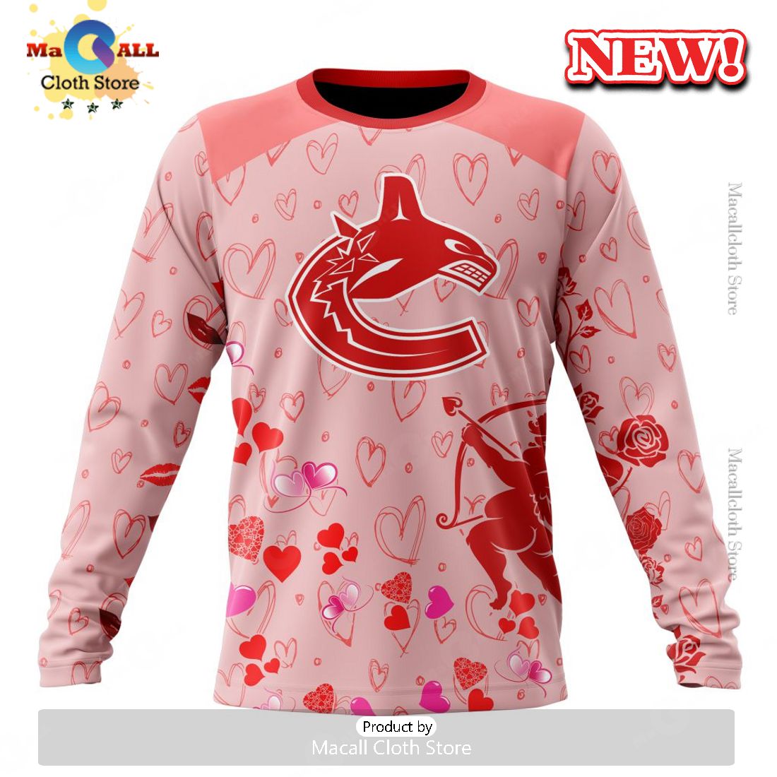 Personalized NHL Vancouver Canucks Special Gift For Valentines Day Hoodie 3D