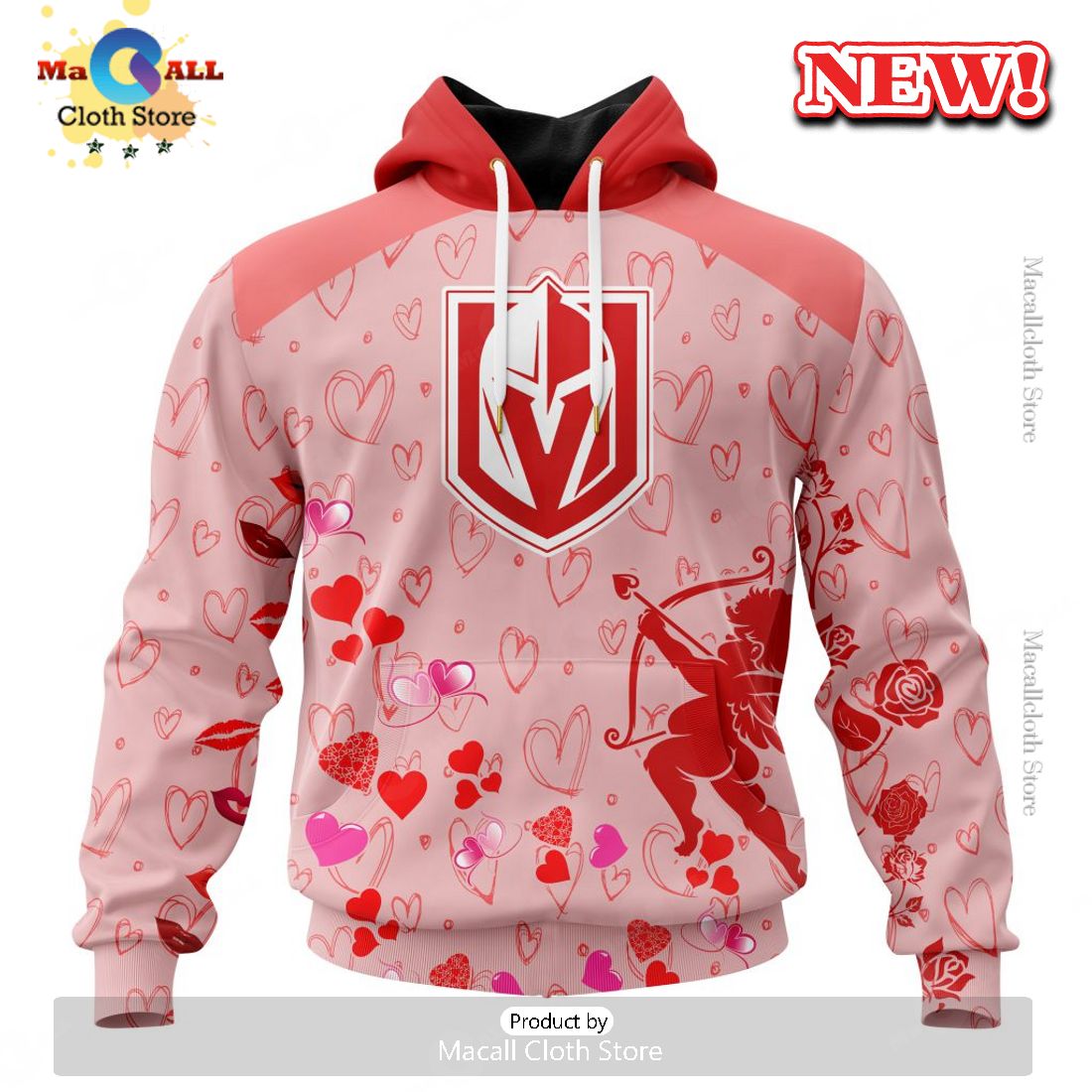 Personalized NHL Vegas Golden Knights Special Gift For Valentines Day Hoodie 3D