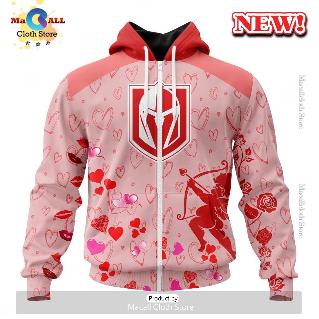Personalized NHL Vegas Golden Knights Special Gift For Valentines Day Hoodie 3D