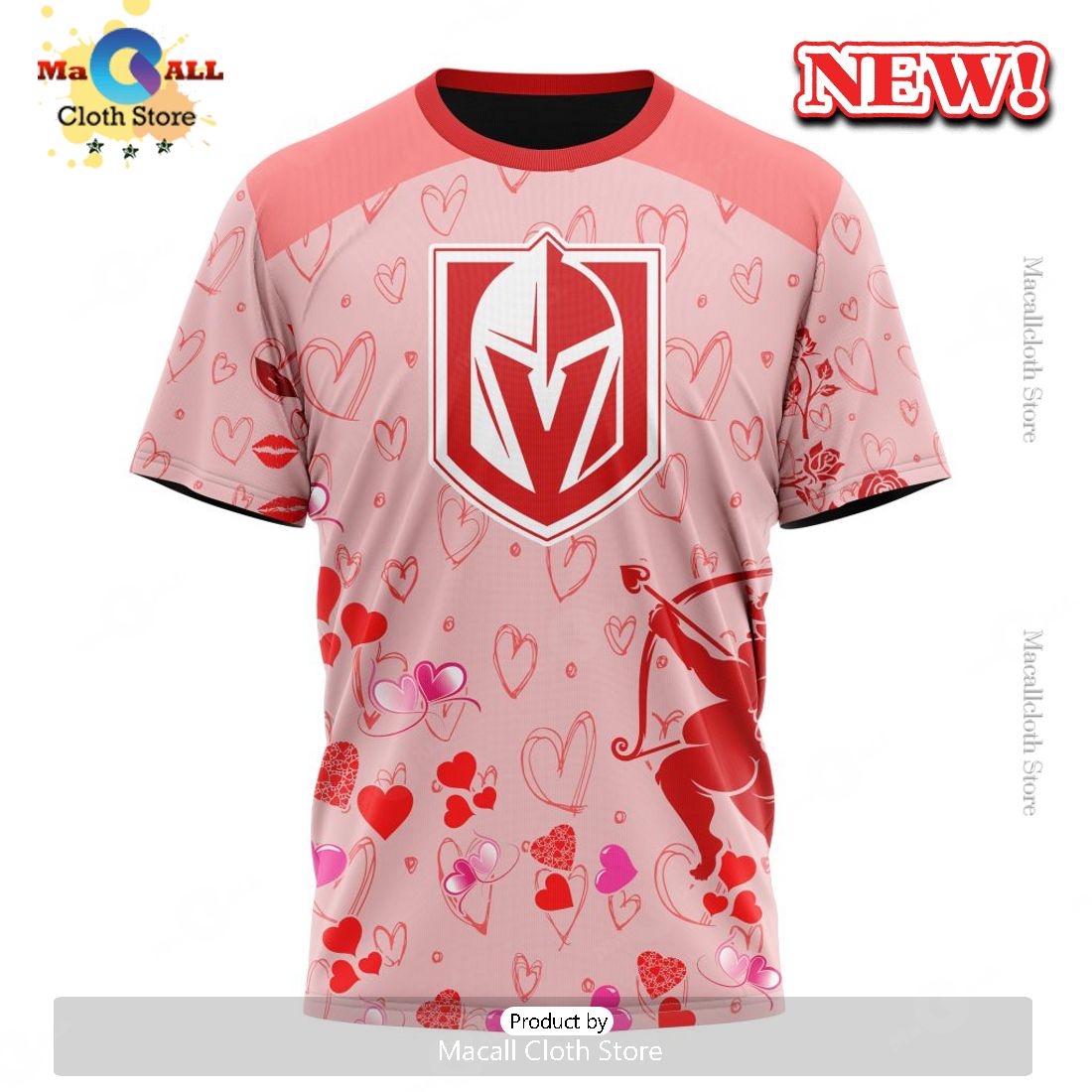 Personalized NHL Vegas Golden Knights Special Gift For Valentines Day Hoodie 3D