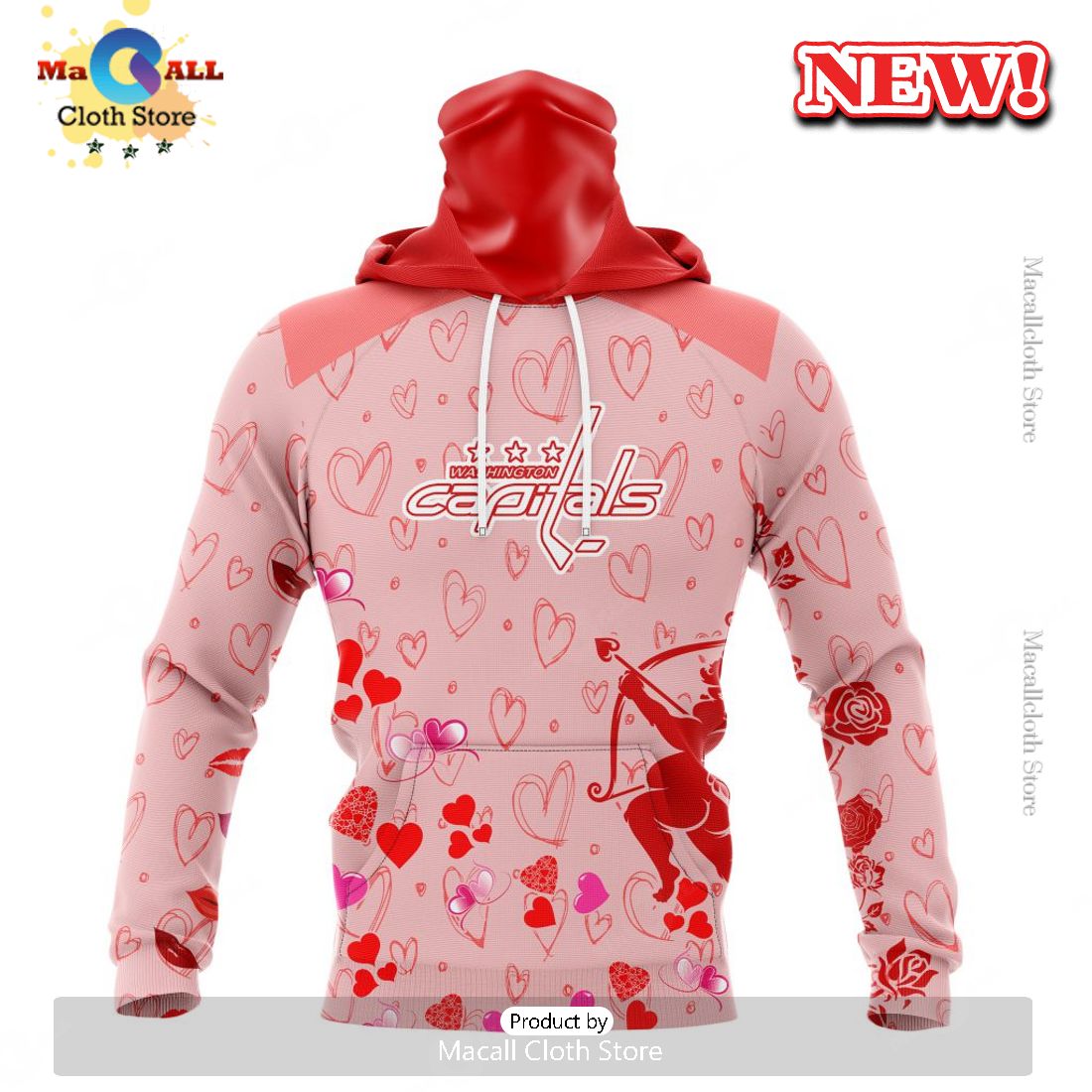 Personalized NHL Washington Capitals Special Gift For Valentines Day Hoodie 3D