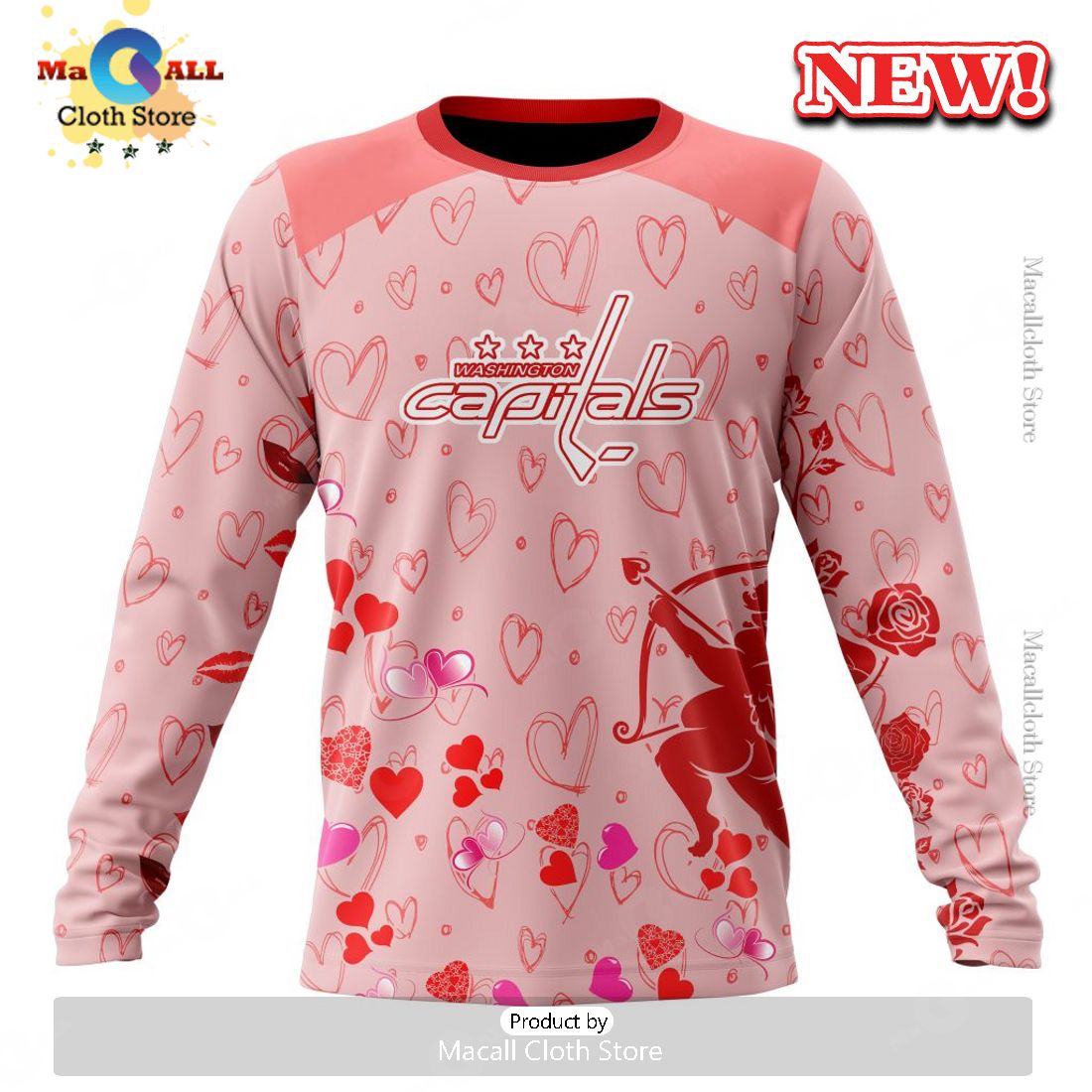 Personalized NHL Washington Capitals Special Gift For Valentines Day Hoodie 3D