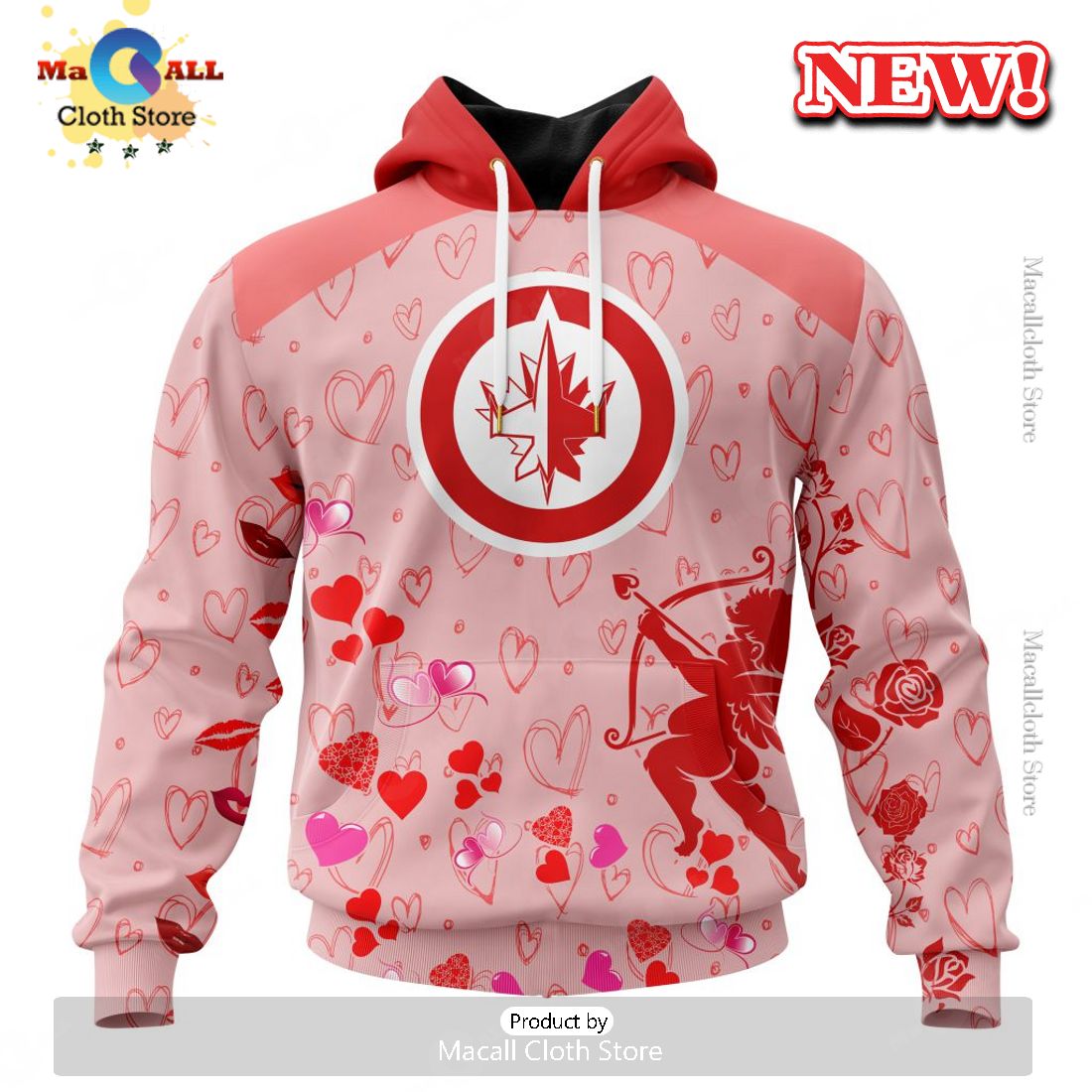 Personalized NHL Winnipeg Jets Special Gift For Valentines Day Hoodie 3D