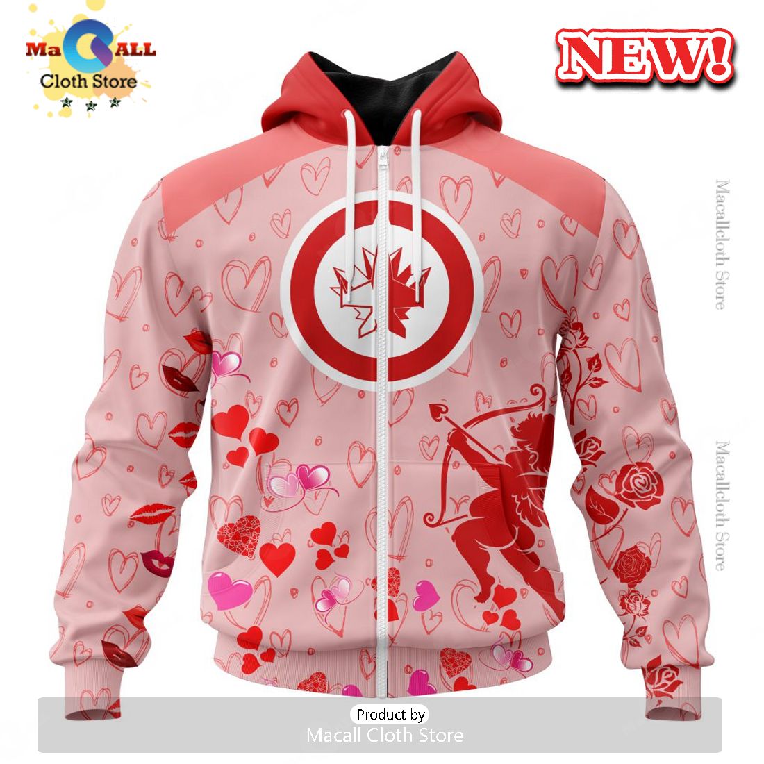 Personalized NHL Winnipeg Jets Special Gift For Valentines Day Hoodie 3D