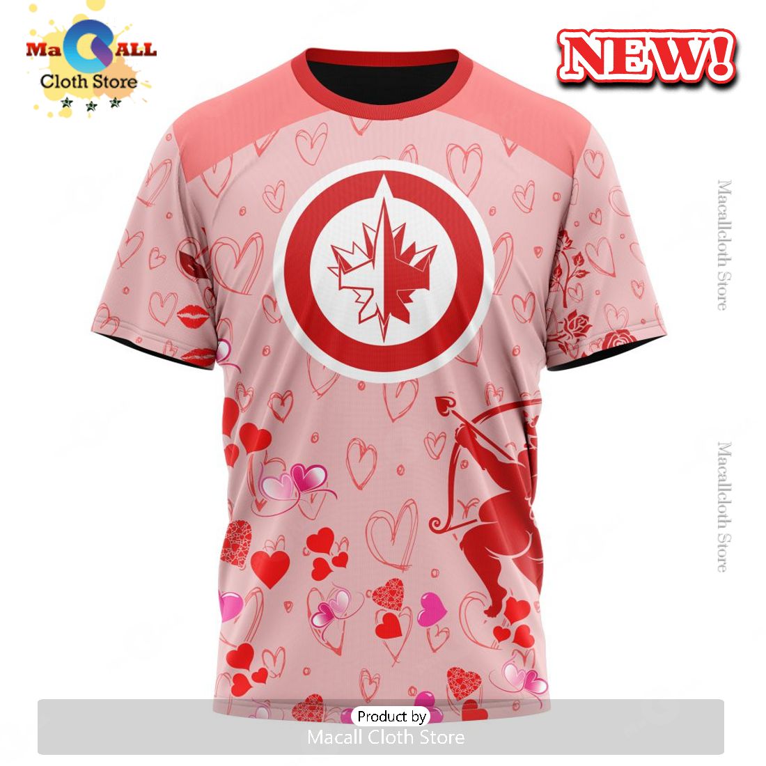 Personalized NHL Winnipeg Jets Special Gift For Valentines Day Hoodie 3D