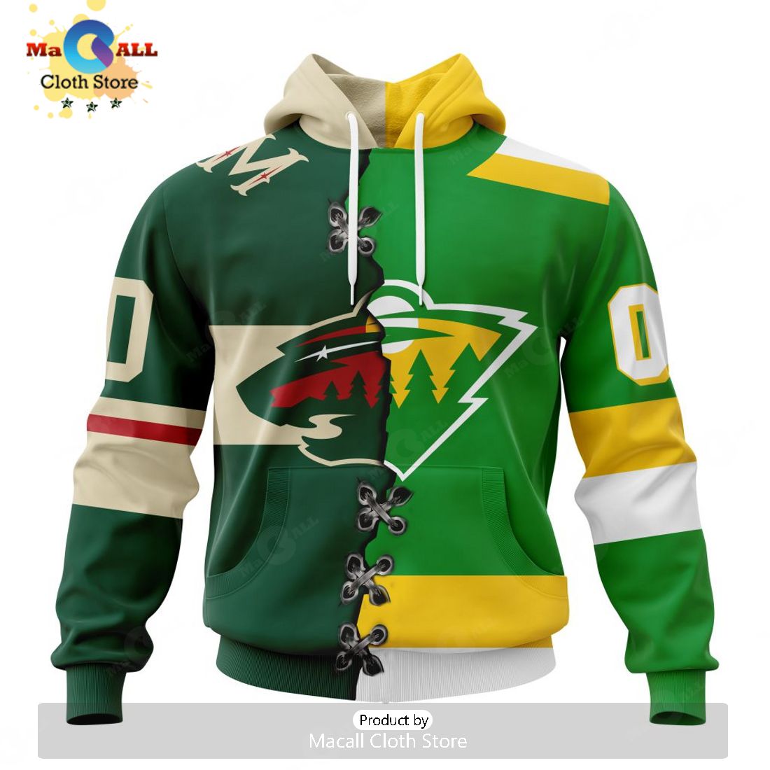 NHL Minnesota Wild Special Home Mix Reverse Retro Personalized Kits Hoodie NHL Minnesota Wild Special Home Mix Reverse Retro Personalized Kits Hoodie