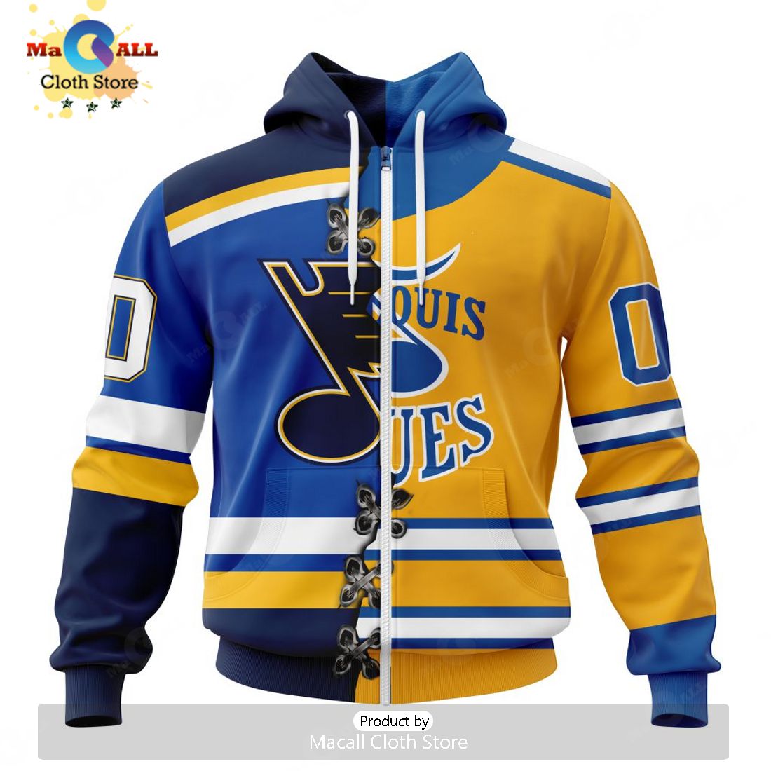 NHL St. Louis Blues Special Home Mix Reverse Retro Personalized Kits Hoodie