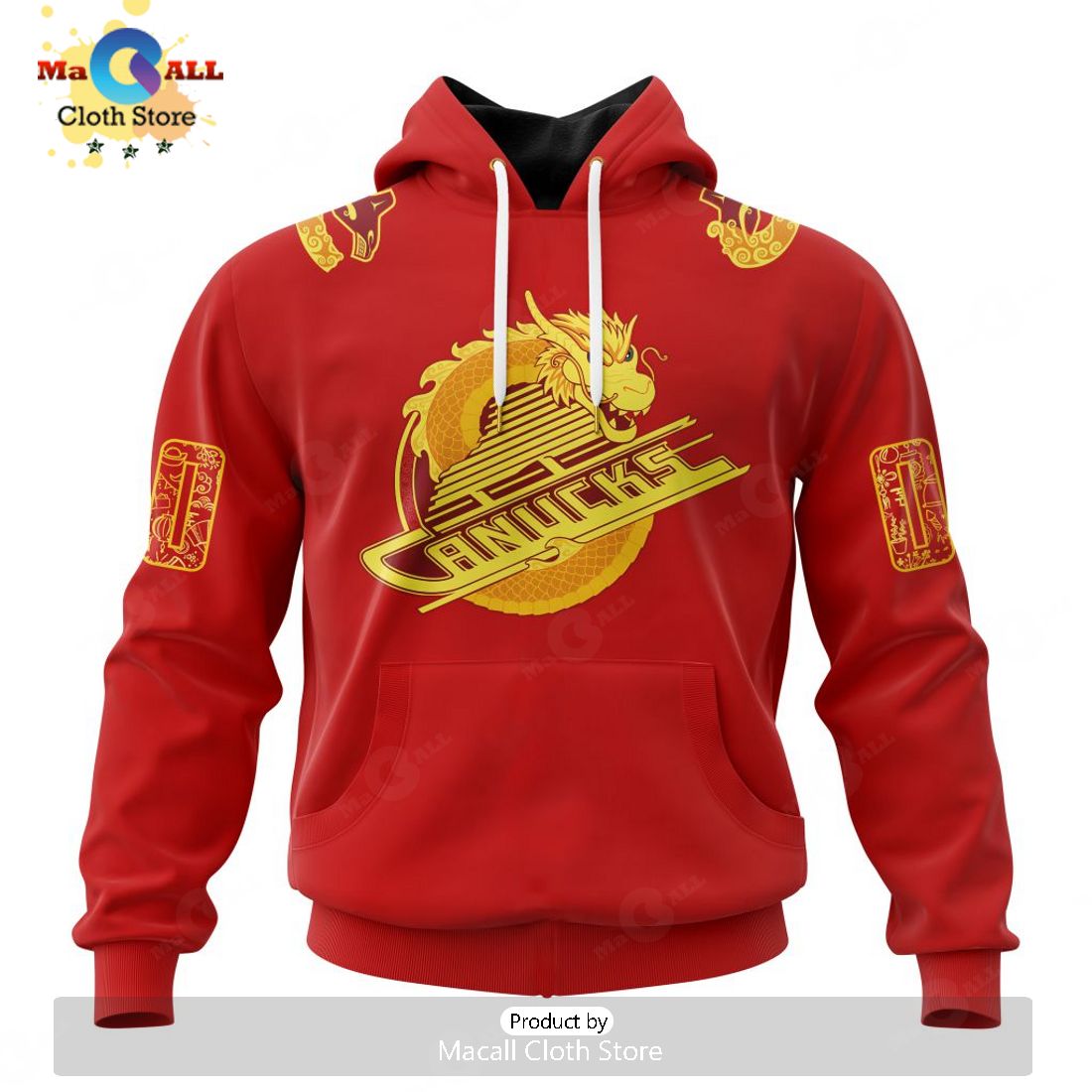 NHL Vancouver Canucks Special 2024 Lunar New Year Personalized Kits Hoodie