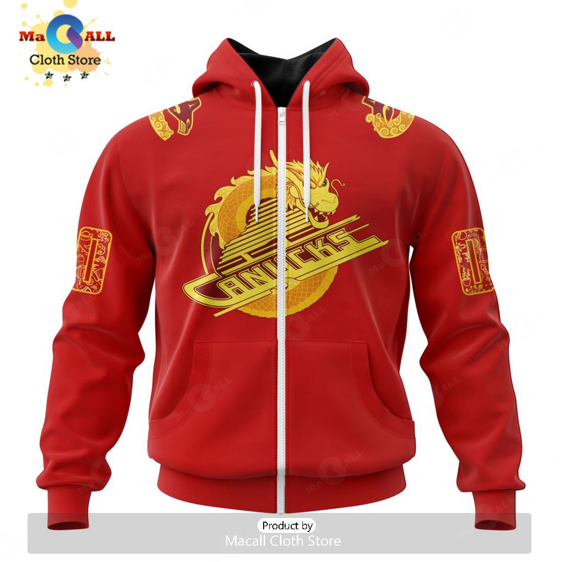 NHL Vancouver Canucks Special 2024 Lunar New Year Personalized Kits Hoodie