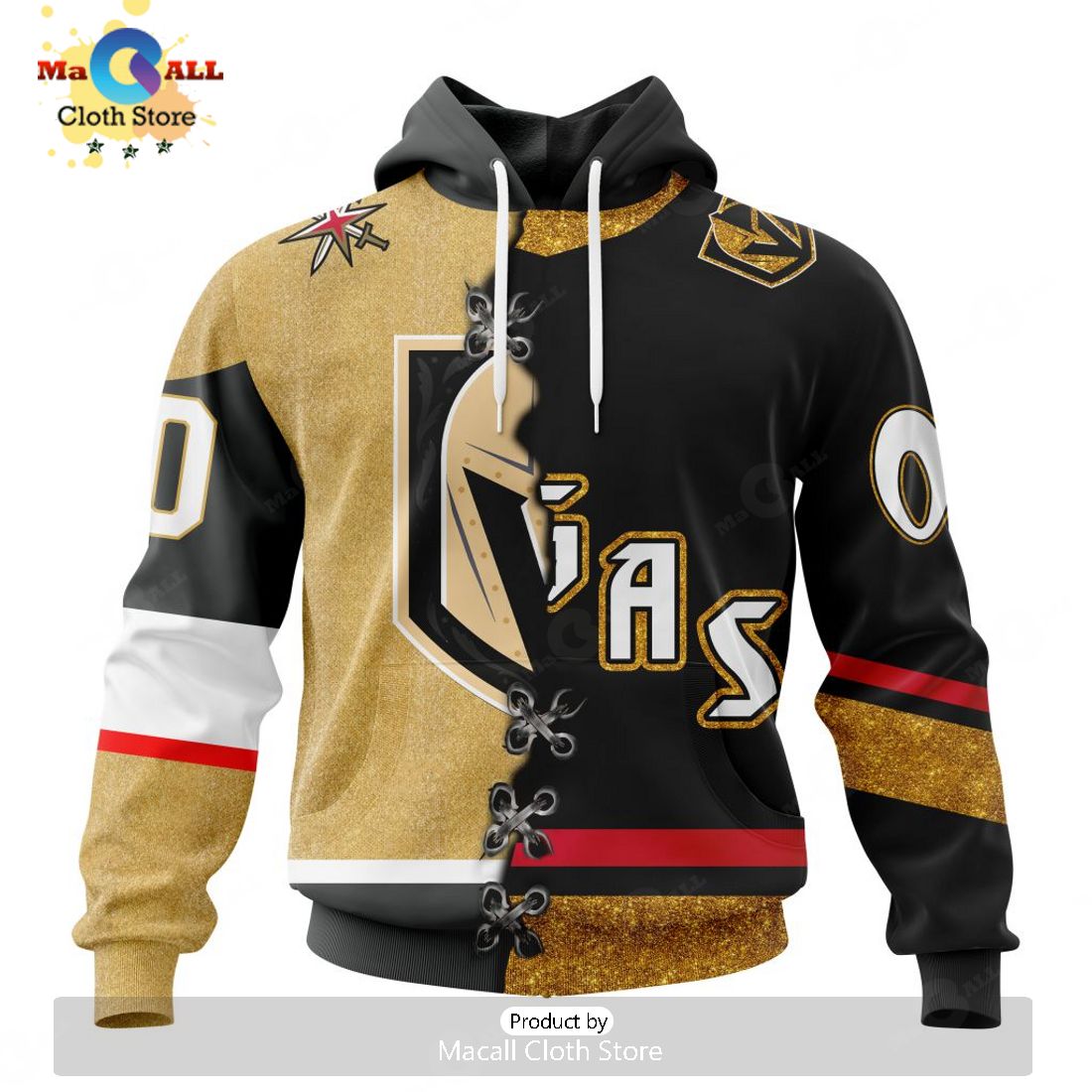 NHL Vegas Golden Knights Special Home Mix Reverse Retro Personalized Kits Hoodie