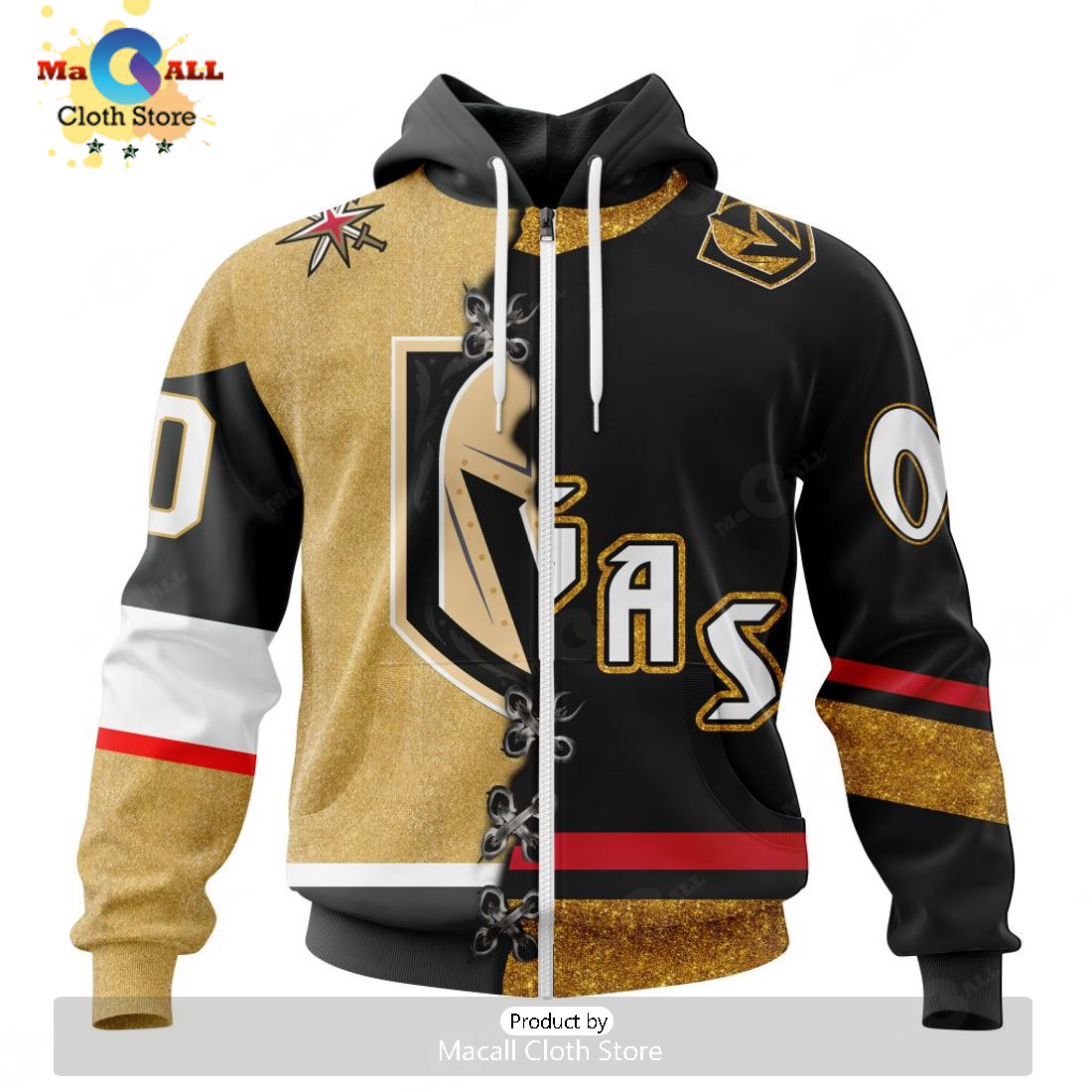NHL Vegas Golden Knights Special Home Mix Reverse Retro Personalized Kits Hoodie