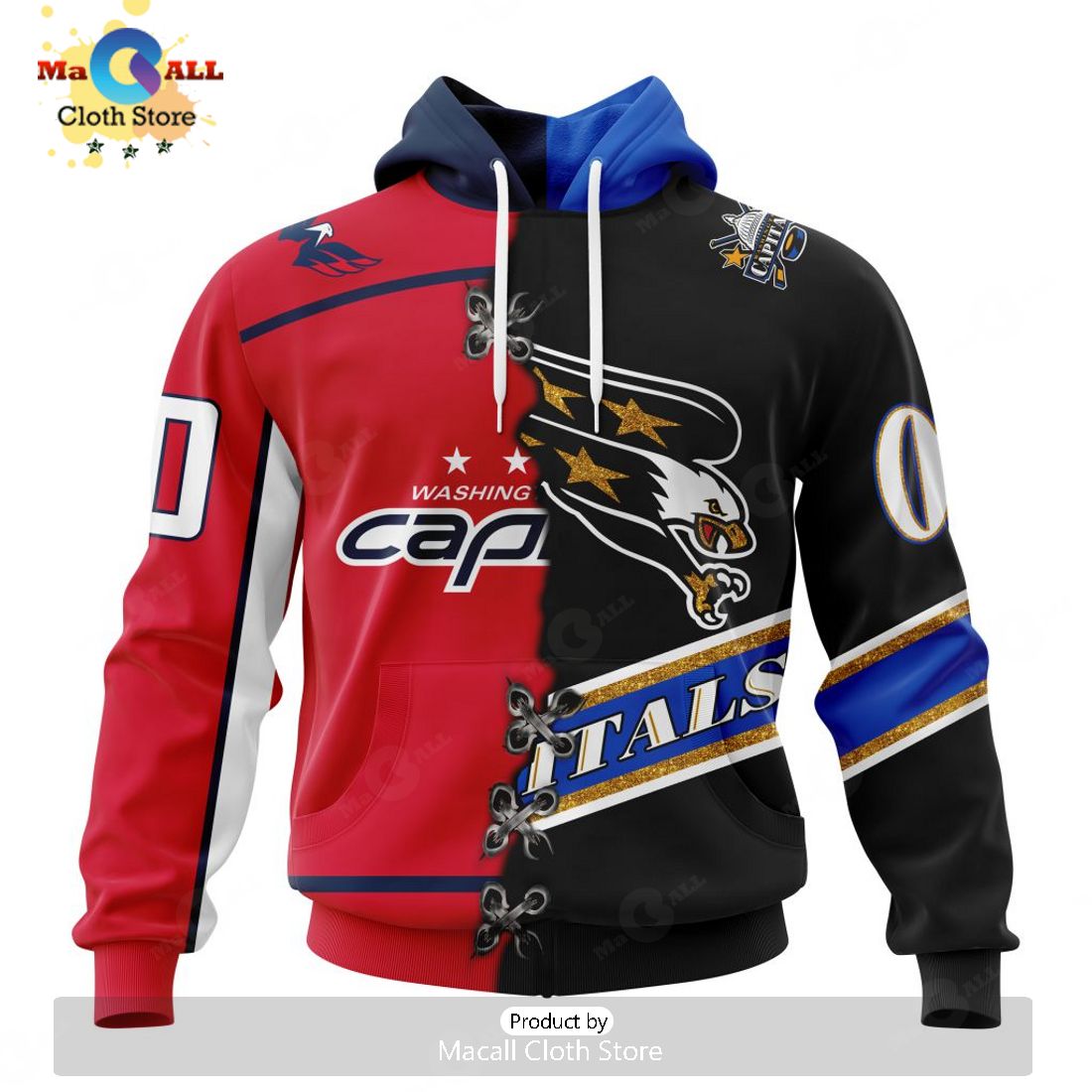 NHL Washington Capitals Special Home Mix Reverse Retro Personalized Kits Hoodie