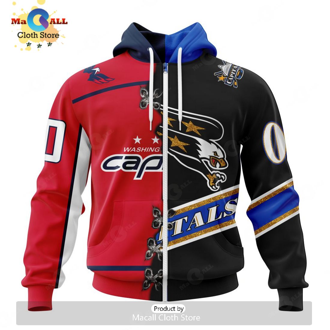 NHL Washington Capitals Special Home Mix Reverse Retro Personalized Kits Hoodie