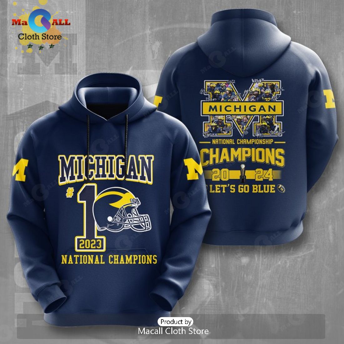 Let's Go Blue - Michigan Wolverines National Champions Apparels Hoodie 3D Let's Go Blue - Michigan Wolverines National Champions Apparels Hoodie 3D