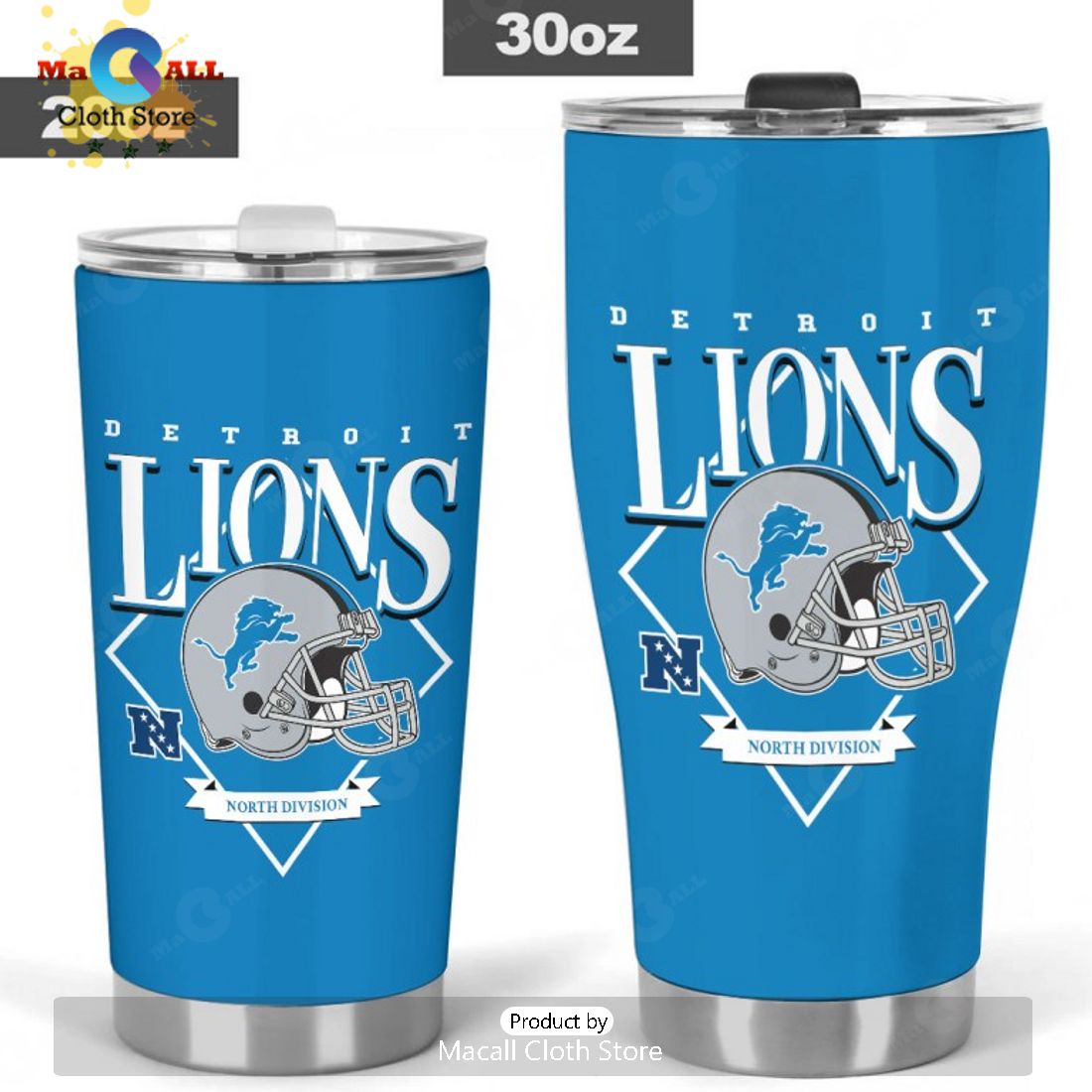 Detroit Lions North Division Champs Blue Tumbler Cup