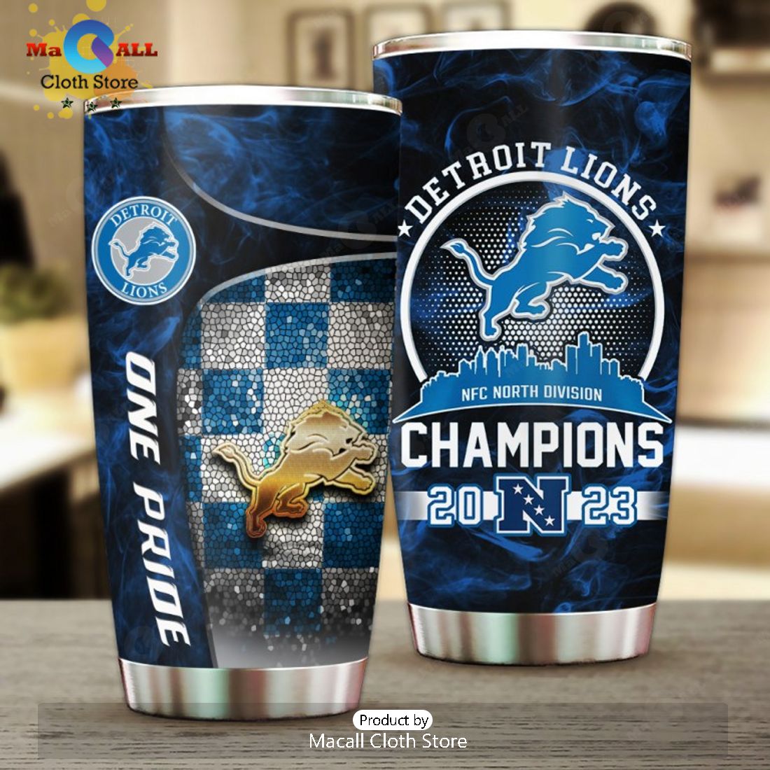 Luxury One Pride – Detroit Lions NFC North Division 2023 Champions Tumbler Cup
