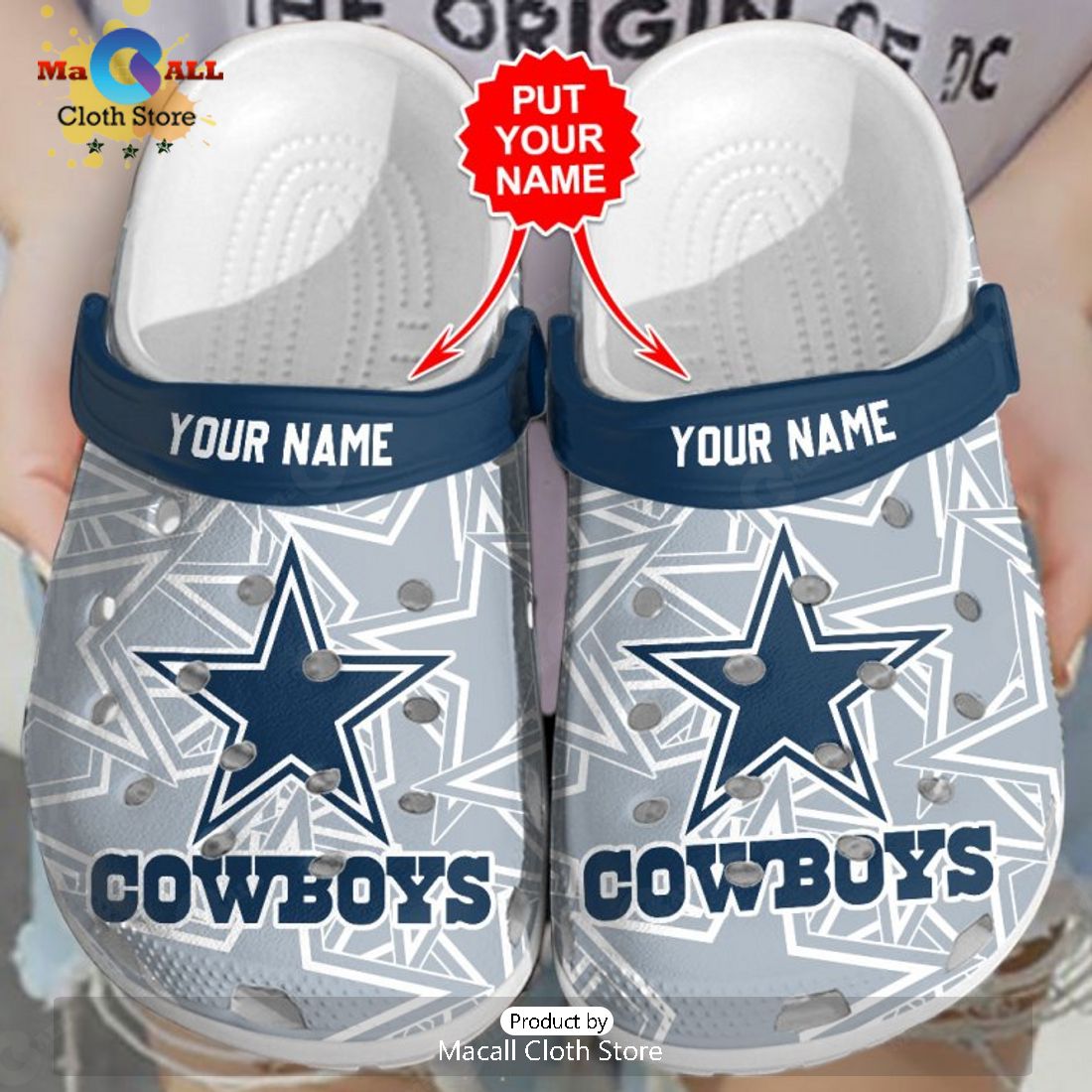 Dallas Cowboys Sports Custom Gifts Grey Crocs