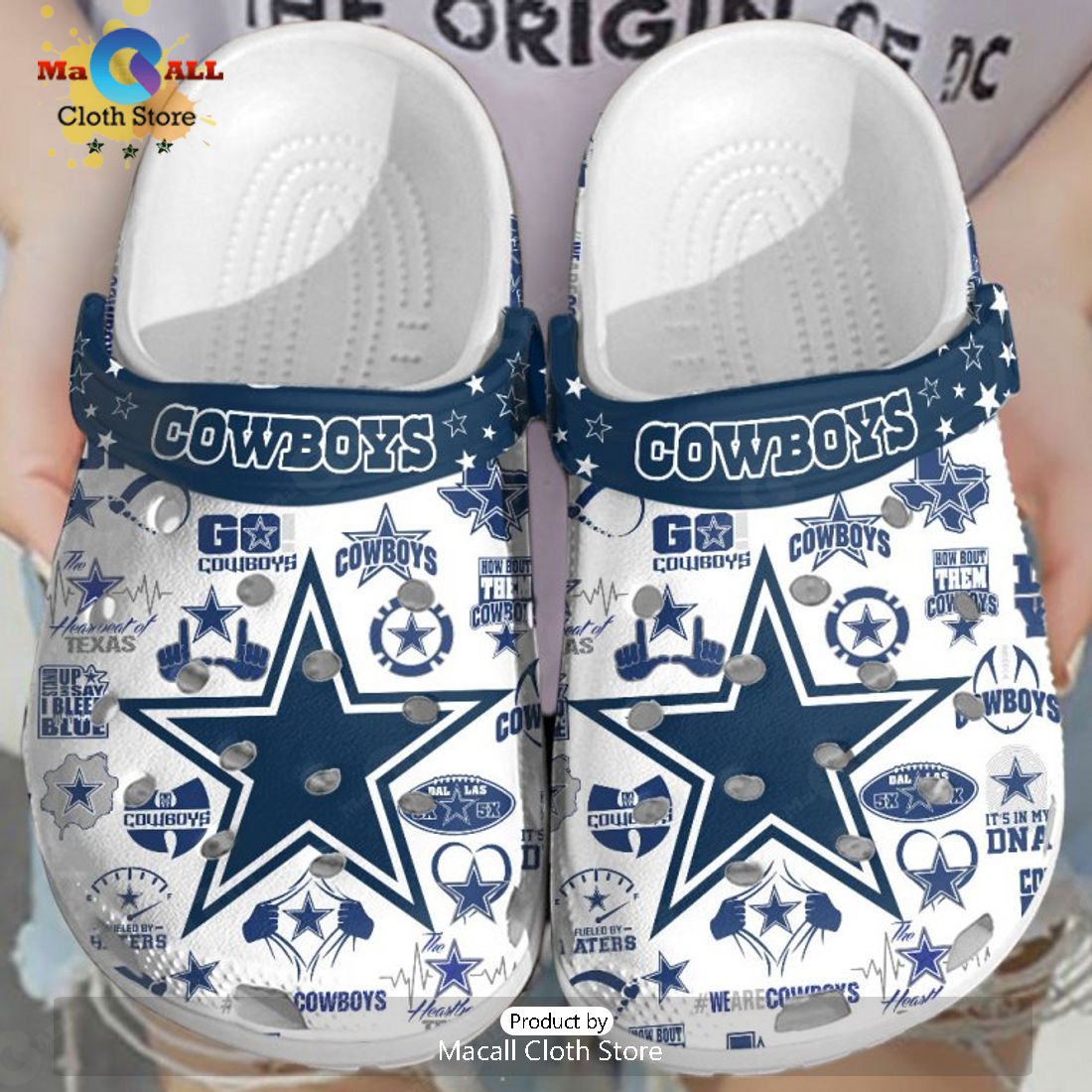 Dallas Cowboys Sports Logo Patterns Gifts White Crocs