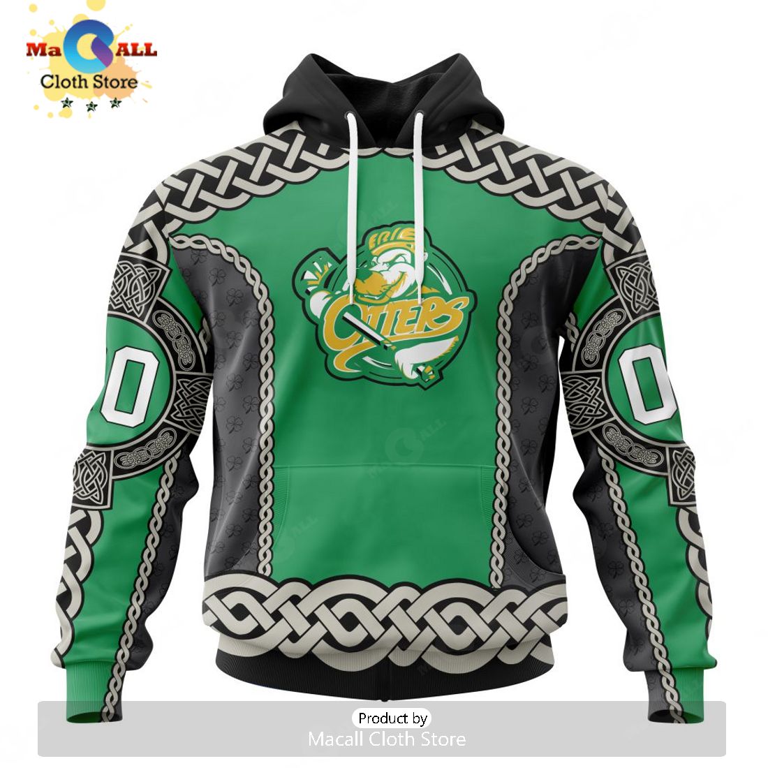 Personalized Letters Number Erie Otters Jersey For St.Patrick Day Hoodie 3D Limited
