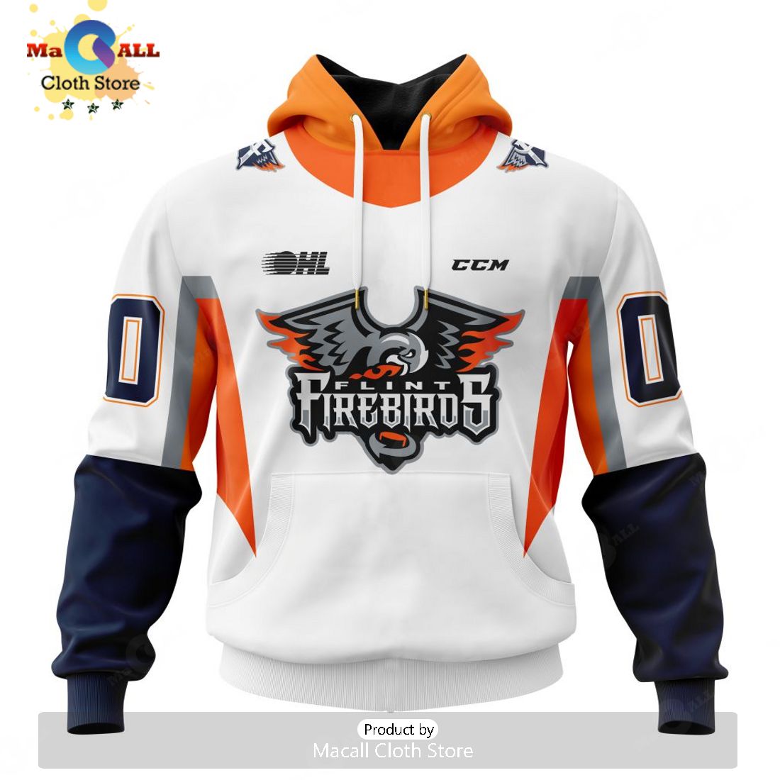 Personalized Letters Number Flint Firebirds Away Jersey Hoodie 3D Limited