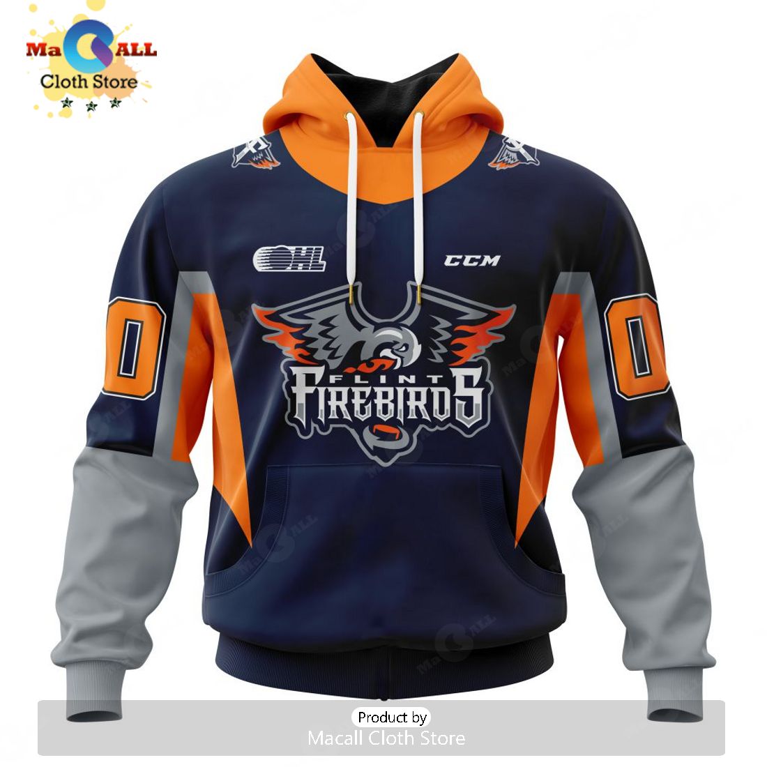 Personalized Letters Number Flint Firebirds Home Jersey Hoodie 3D Limited