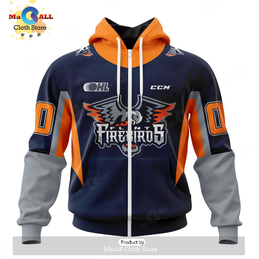 Personalized Letters Number Flint Firebirds Home Jersey Hoodie 3D Limited