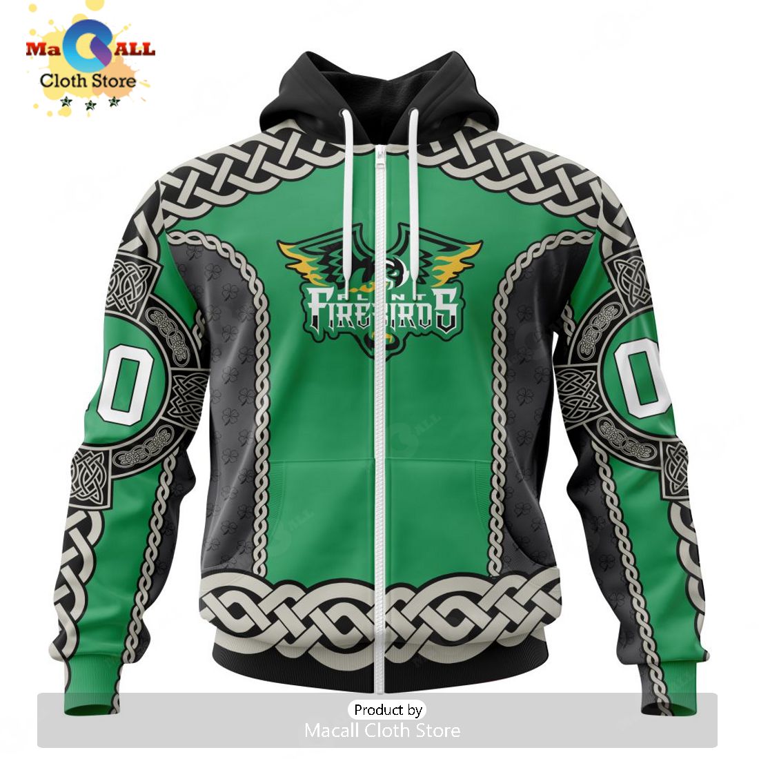 Personalized Letters Number Flint Firebirds Jersey For St.Patrick Day Hoodie 3D Limited