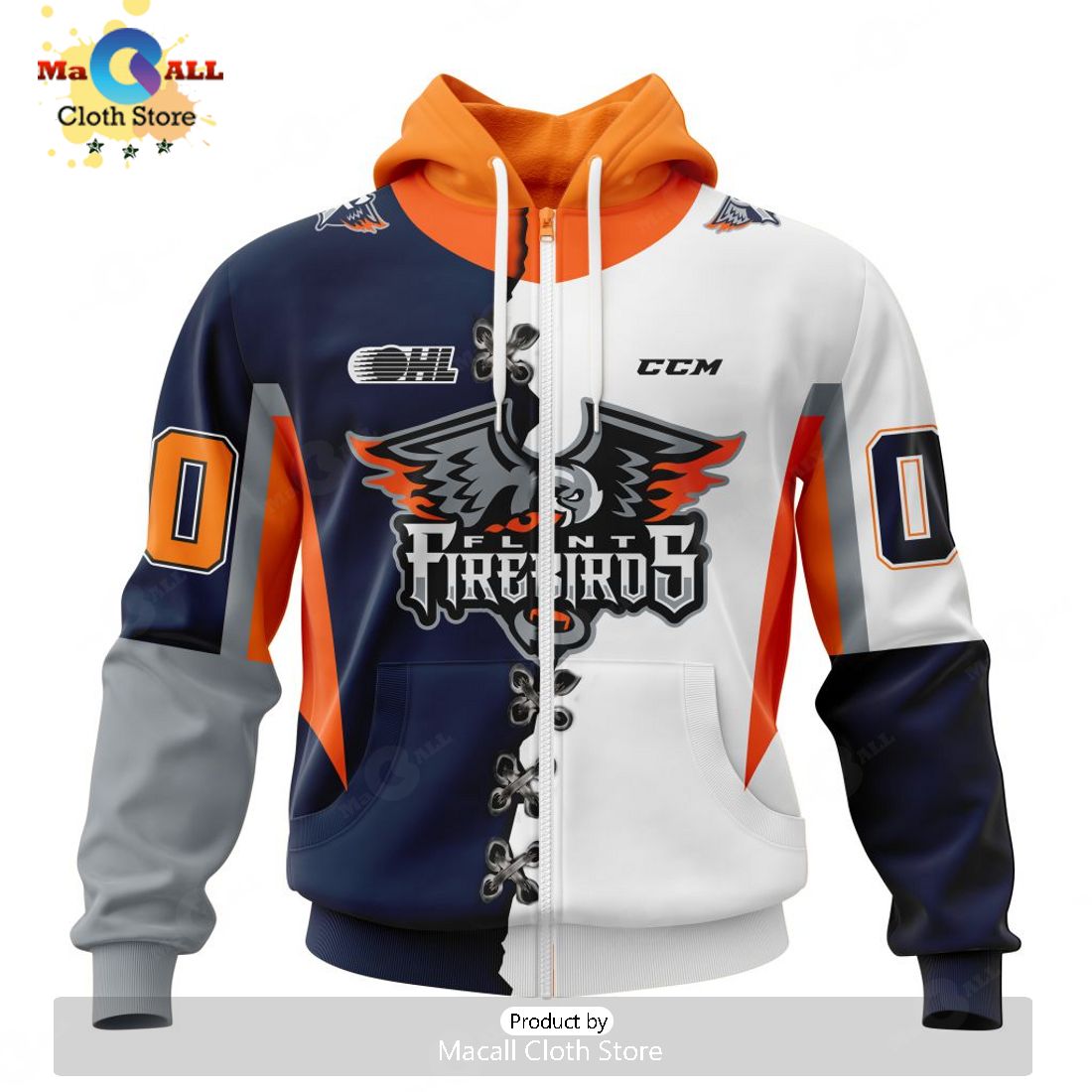 Personalized Letters Number Flint Firebirds Mix Home And Away Jersey Hoodie 3D Limited