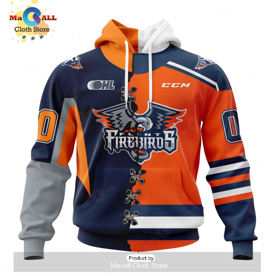 Personalized Letters Number Flint Firebirds Mix Home And Retro Jersey Hoodie 3D Limited