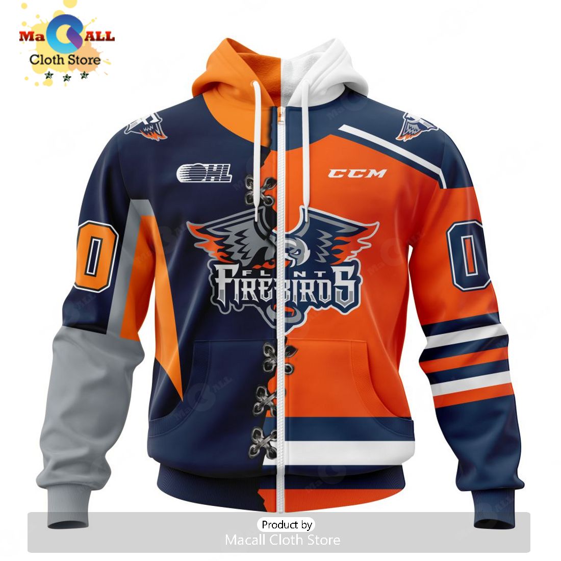 Personalized Letters Number Flint Firebirds Mix Home And Retro Jersey Hoodie 3D Limited