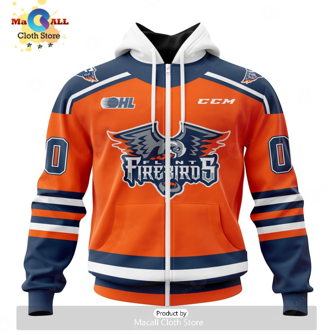 Personalized Letters Number Flint Firebirds Reverse Retro Pattern Jersey Hoodie 3D