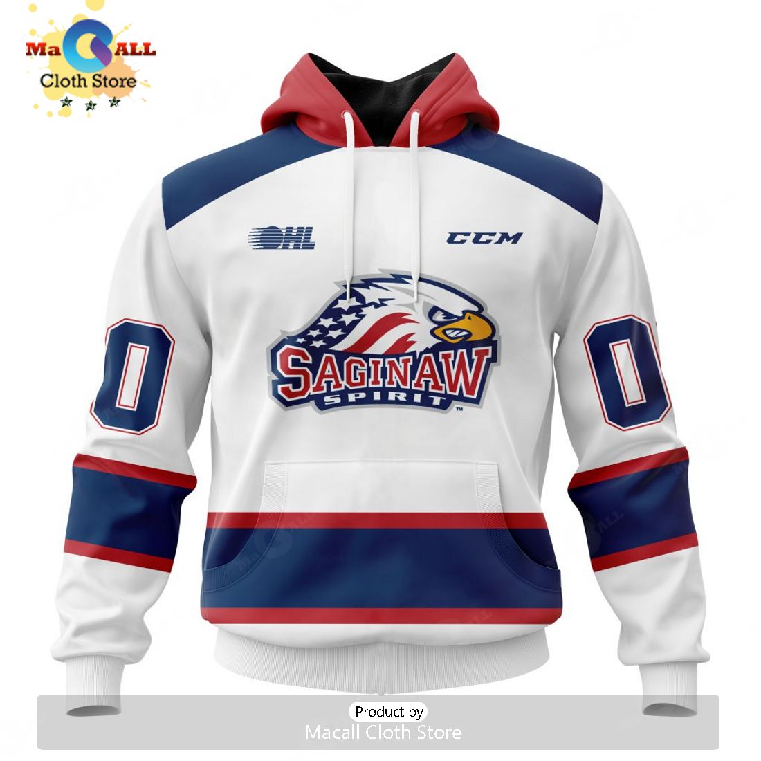 Personalized Letters Number Saginaw Spirit Away Jersey Hoodie 3D Limited