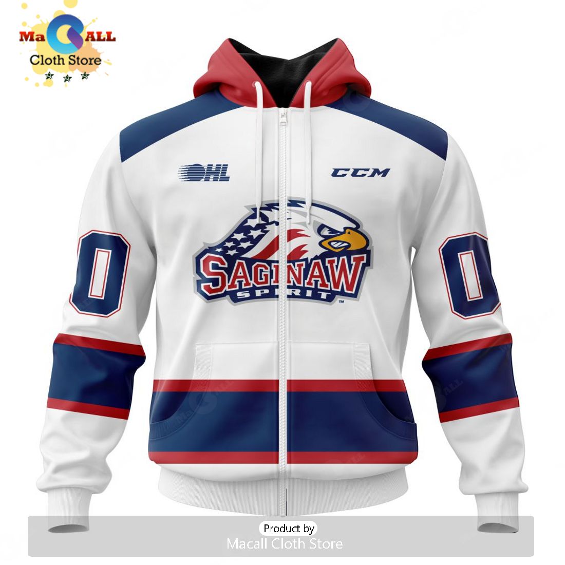 Personalized Letters Number Saginaw Spirit Away Jersey Hoodie 3D Limited