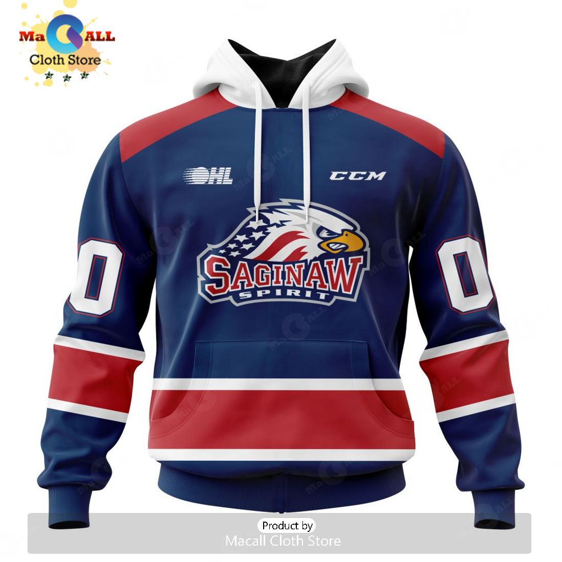 Personalized Letters Number Saginaw Spirit Home Jersey Hoodie 3D Limited