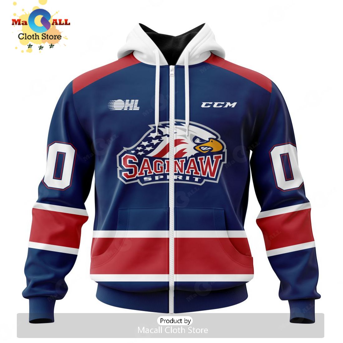 Personalized Letters Number Saginaw Spirit Home Jersey Hoodie 3D Limited
