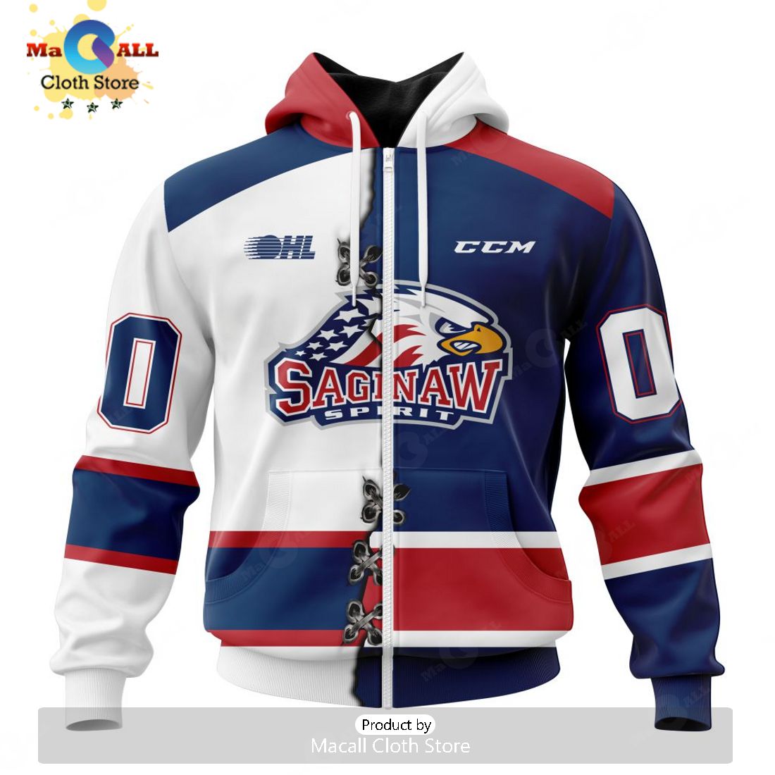 Personalized Letters Number Saginaw Spirit Mix Home And Away Jersey Hoodie 3D Limited