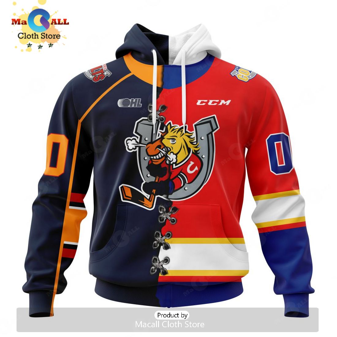 Personalized Letters Number Barrie Colts Mix Home And Retro Jersey Hoodie 3D Personalized Letters Number Barrie Colts Mix Home And Retro Jersey Hoodie 3D