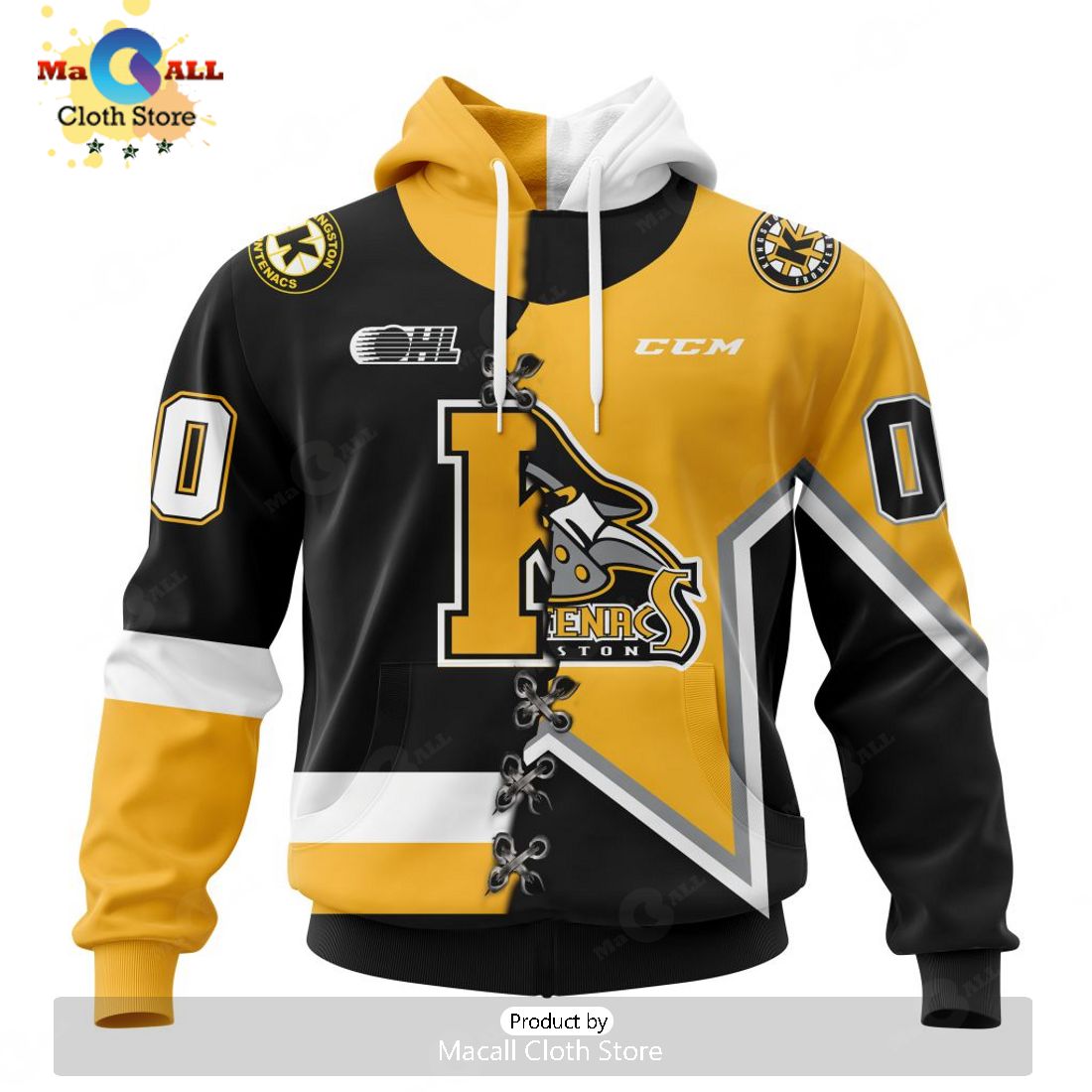 Personalized Letters Number Kingston Frontenacs Mix Home And Retro Jersey Hoodie 3D Personalized Letters Number Kingston Frontenacs Mix Home And Retro Jersey Hoodie 3D