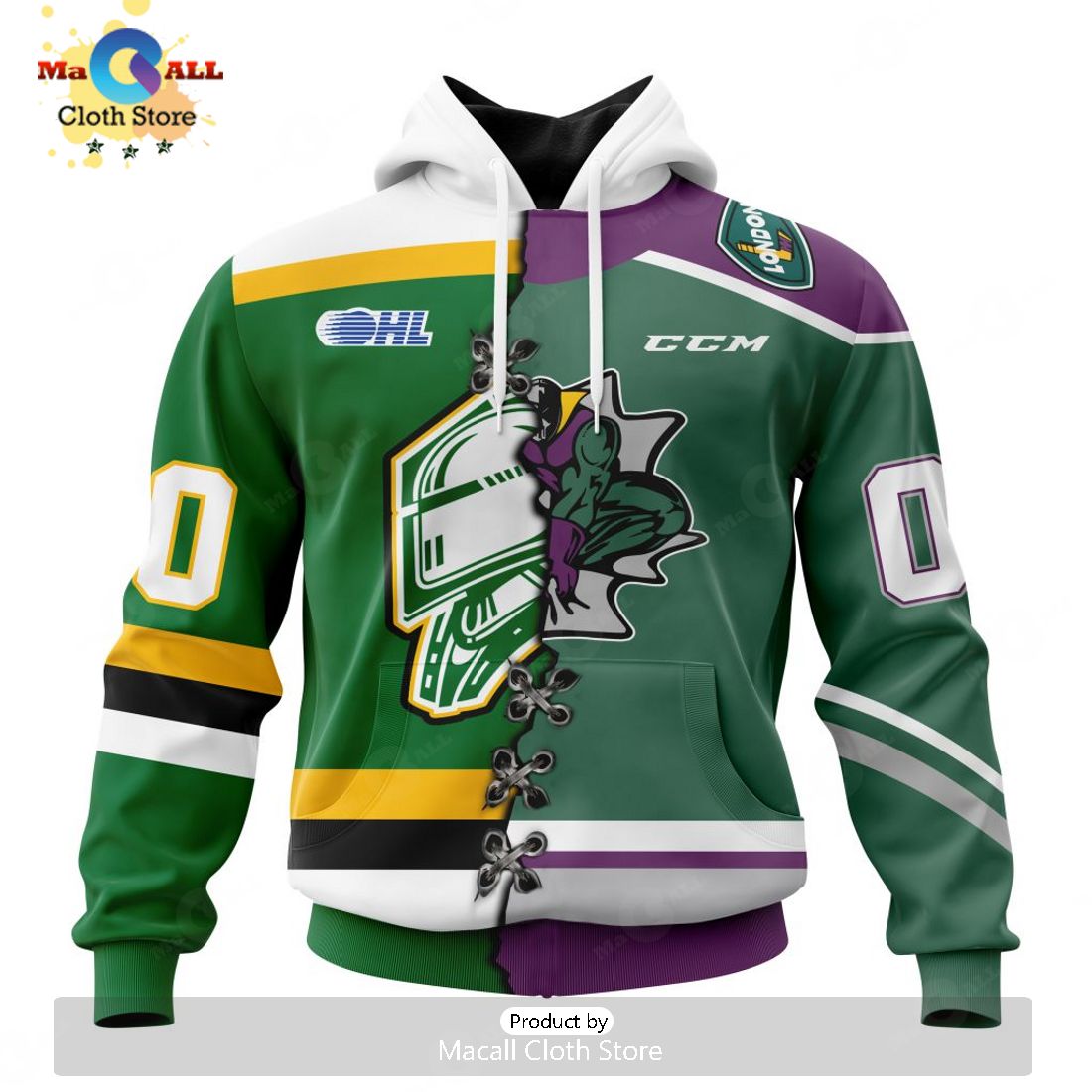 Personalized Letters Number London Knights Mix Home And Retro Jersey Hoodie 3D