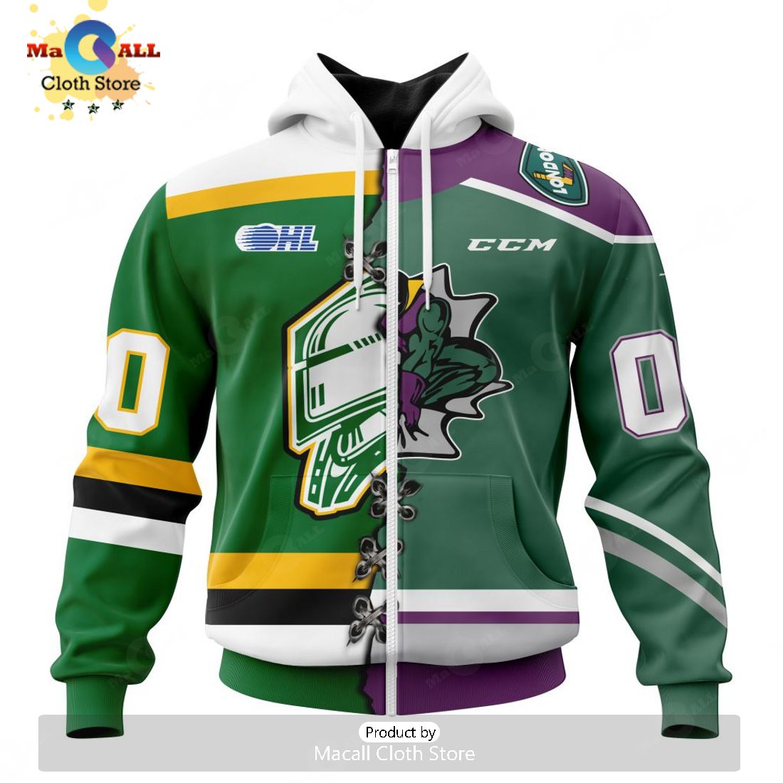 Personalized Letters Number London Knights Mix Home And Retro Jersey Hoodie 3D