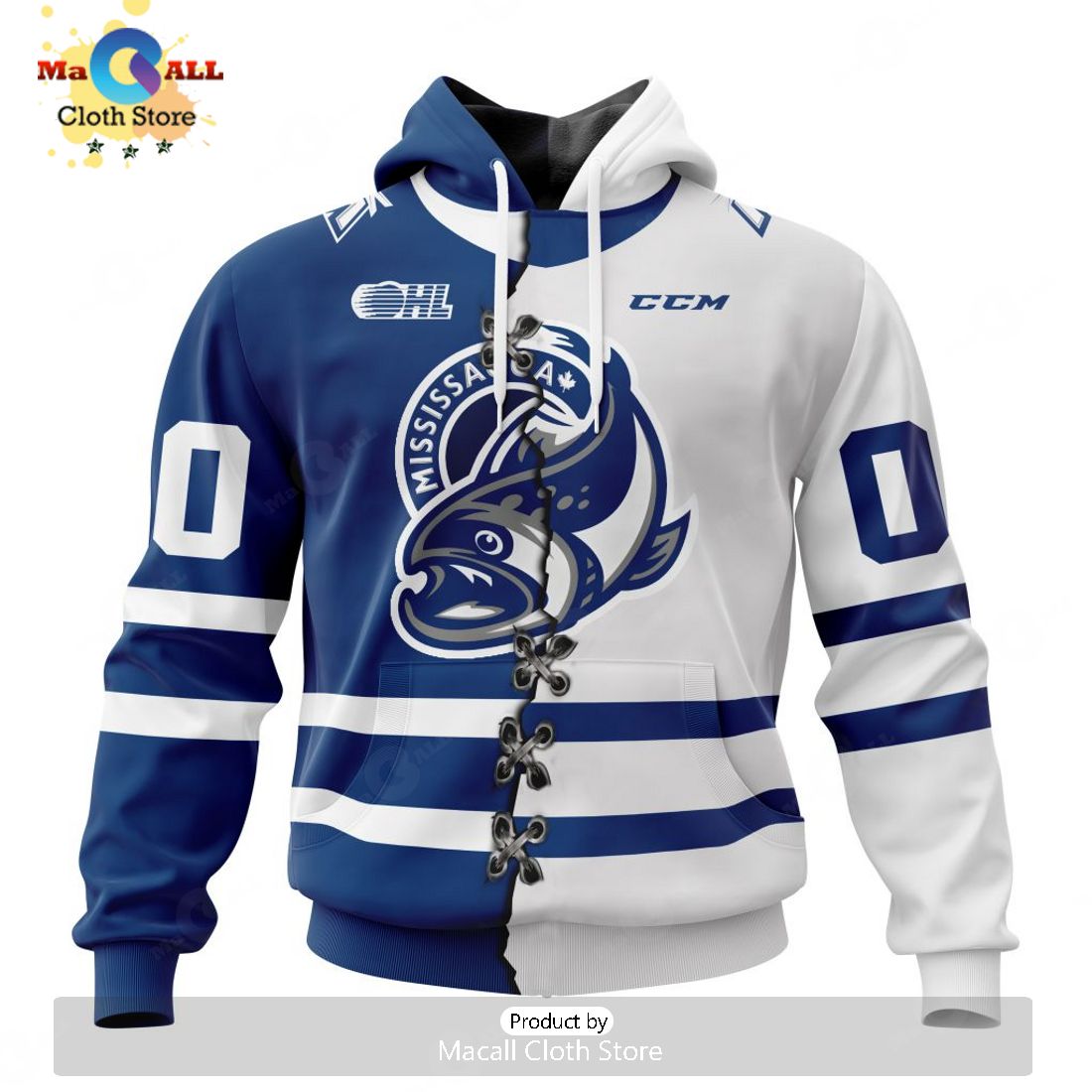 Personalized Letters Number Mississauga Steelheads Mix Home And Away Jersey Hoodie 3D