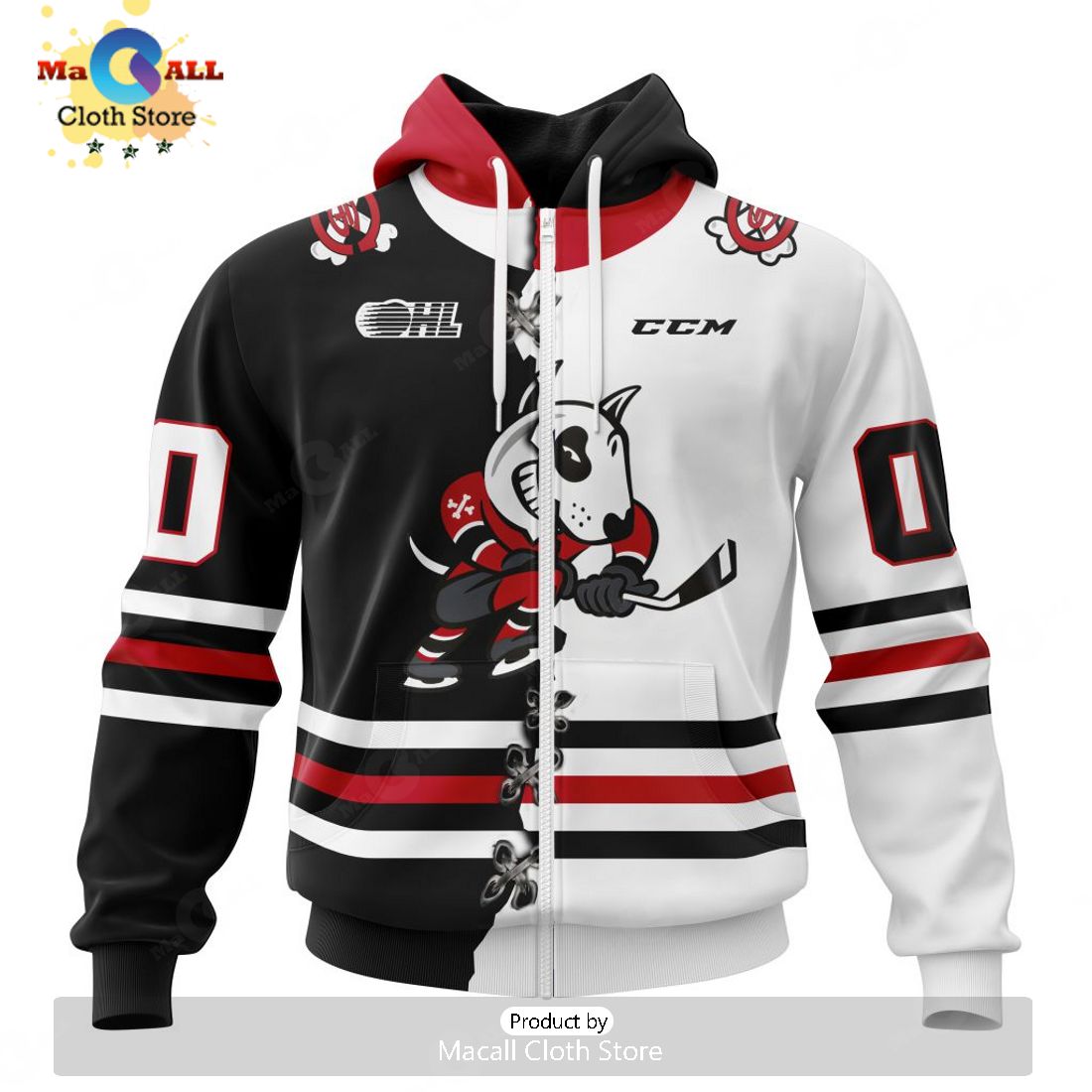 Personalized Letters Number Niagara IceDogs Mix Home And Away Jersey Hoodie 3D