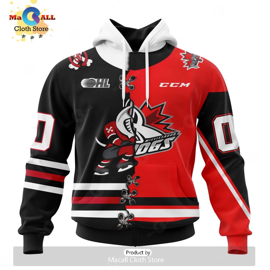 Personalized Letters Number Niagara IceDogs Mix Home And Retro Jersey Hoodie 3D