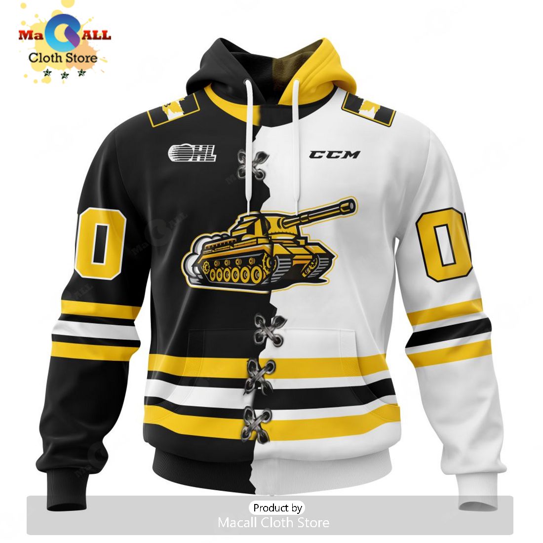 Personalized Letters Number North Bay Battalion Mix Home And Away Jersey Hoodie 3D